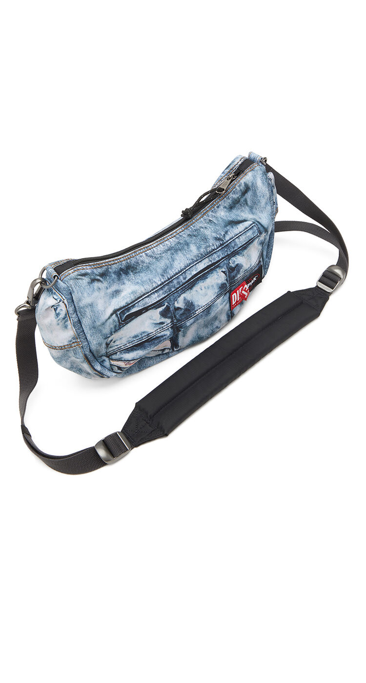 Multipocket bag in trompe l'oeil denim