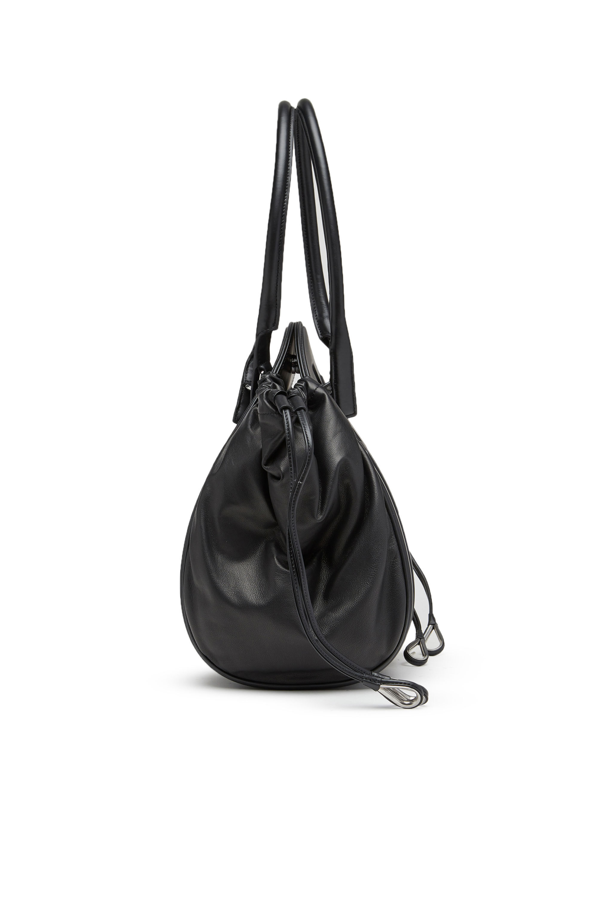 Diesel - 1DR-FOLD M, Woman 1DR-Fold M-Shoulder bag with maxi embossed logo in Black - Image 4