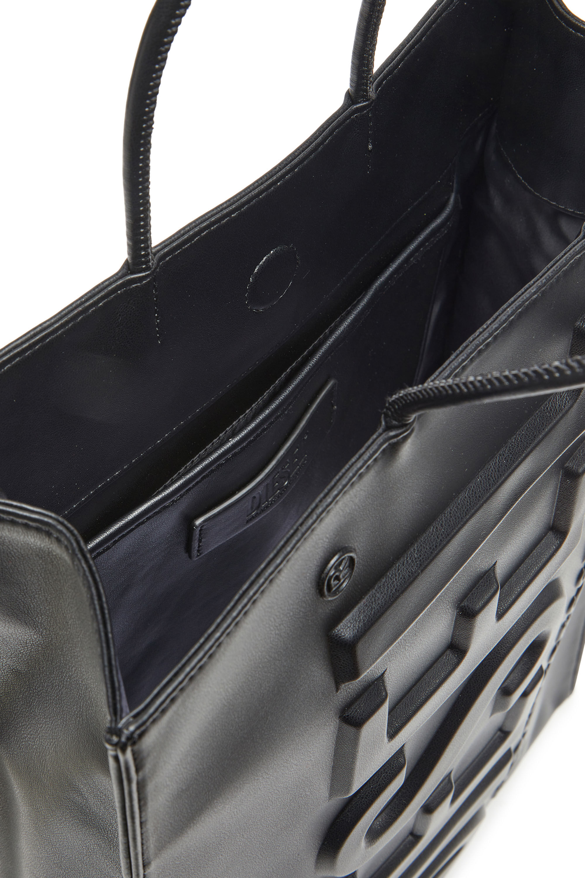Men's Dsl 3D L-Large PU tote bag with embossed logo | Black Men's Dsl 3D L-Large PU tote bag with embossed logo | Black