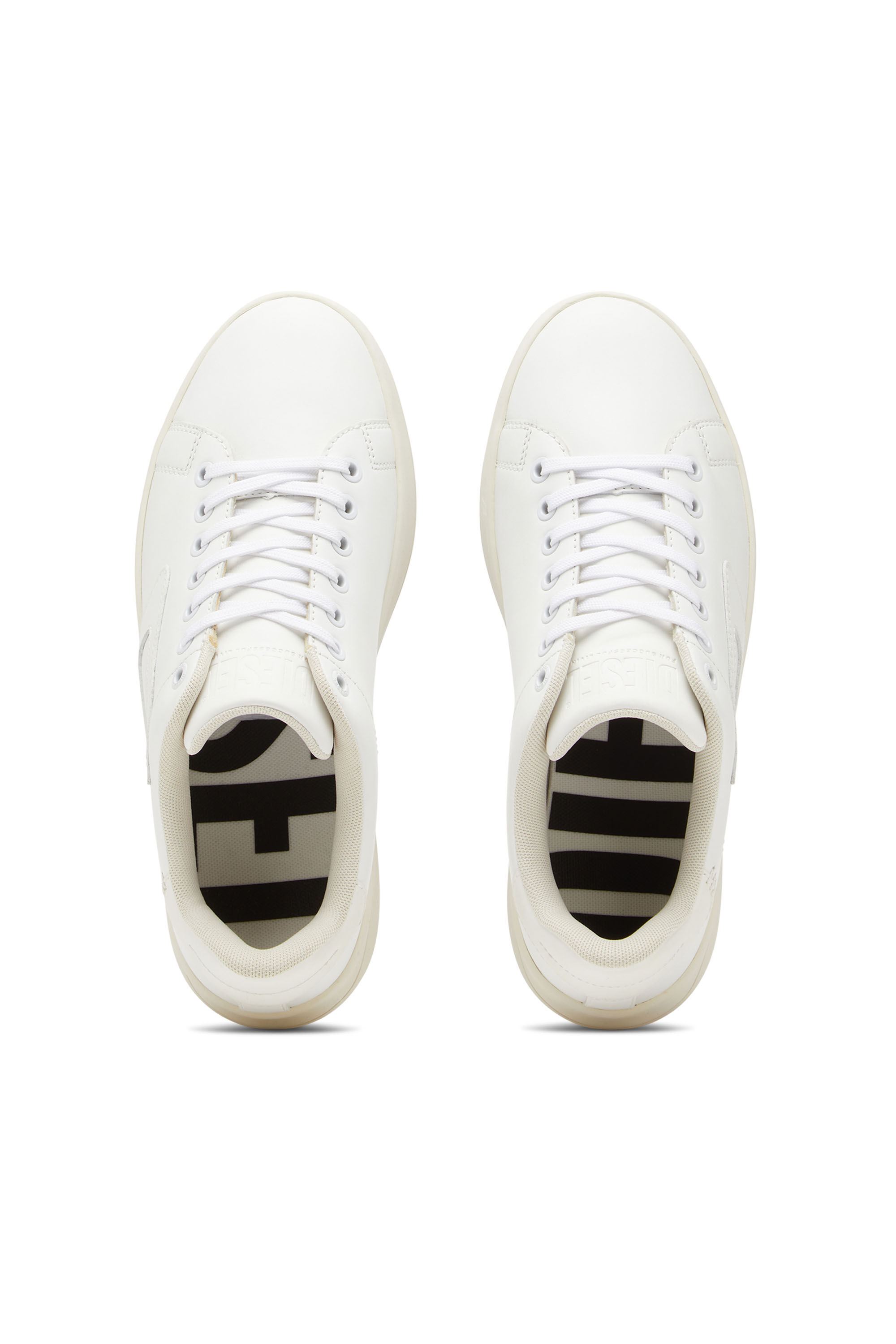 Diesel - S-ATHENE LOW W, Woman S-Athene Low-Low-top leather sneakers with D patch in White - Image 4