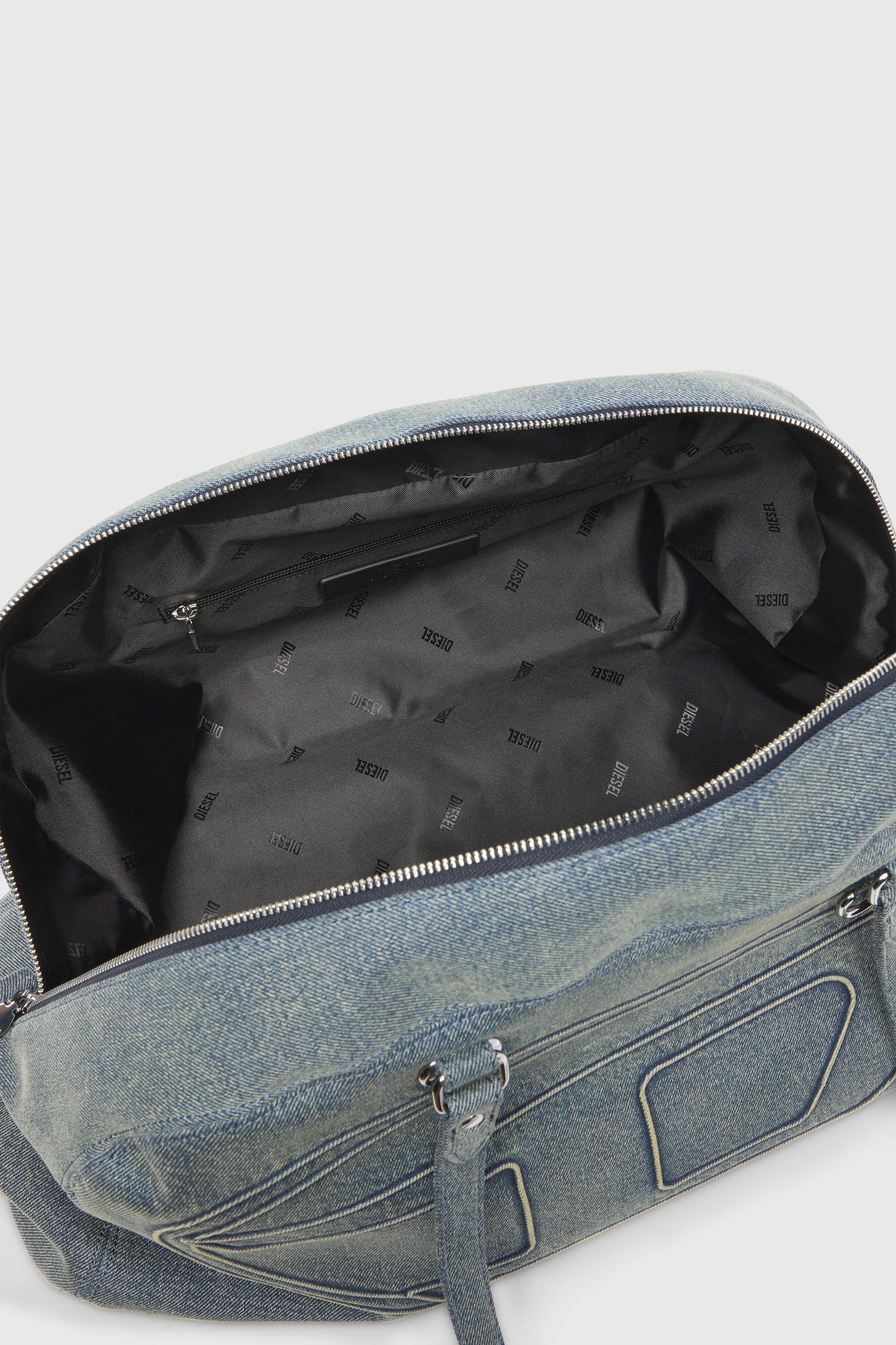 Diesel - 1DR DOME SOFT DUFFLE XL, Unisex's 1DR Dome-Duffle bag in denim with Oval D logo in Light Blue - 4