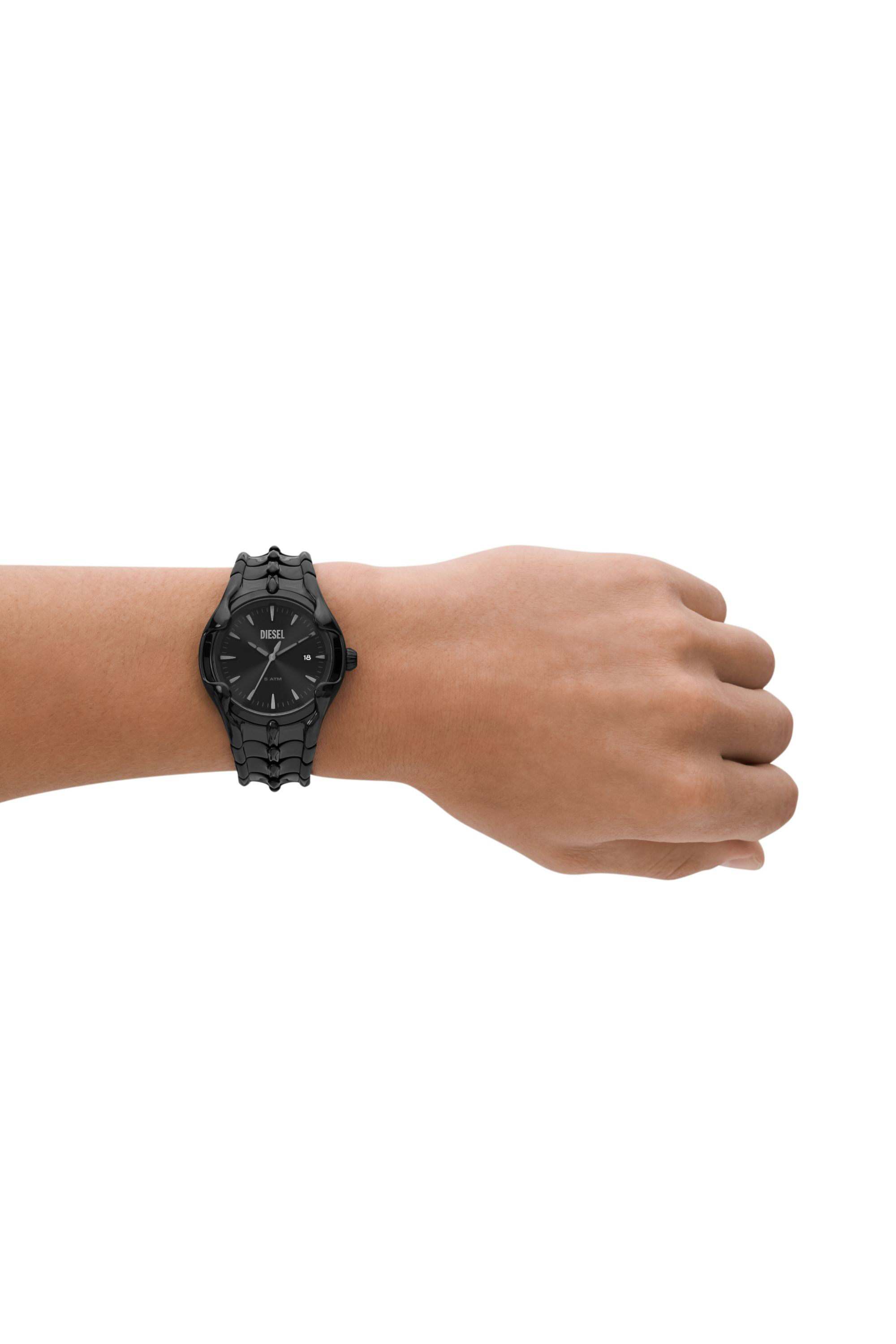 Diesel - DZ2187, Man Vert Three-Hand Date Black Stainless Steel Watch in Black - Image 4