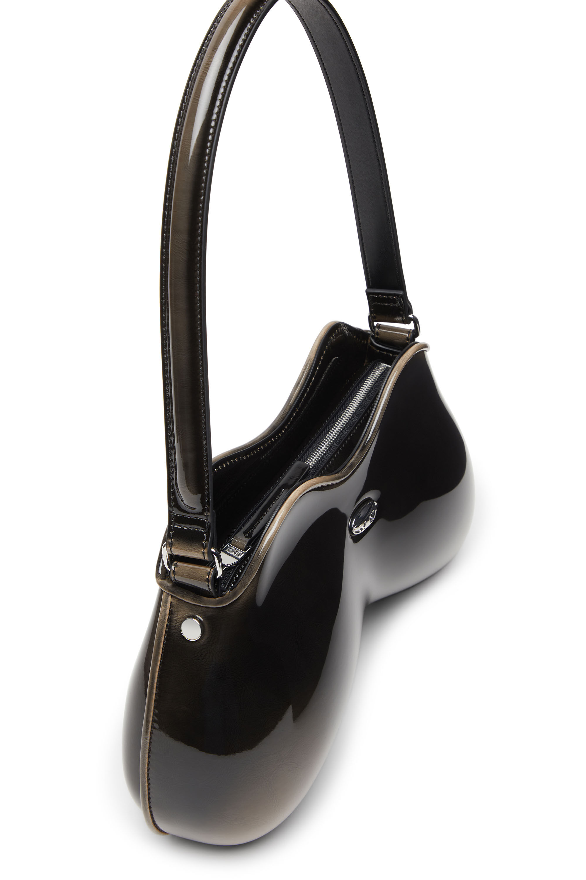 Diesel - DOUBLE-D SHOULDER, Woman's Double-D-Rigid bag in bicolour PU in Black/Bronze - 2