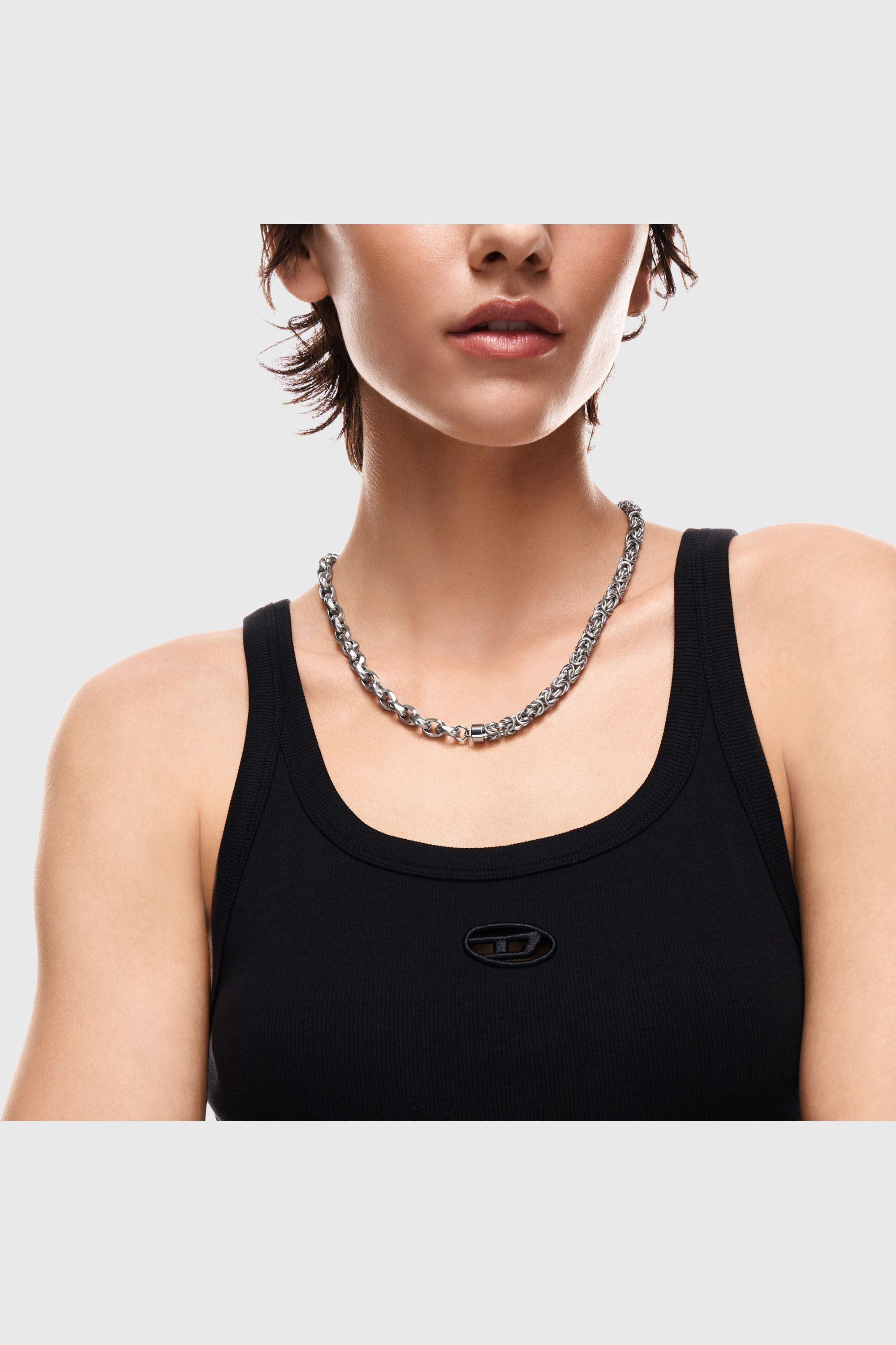 Diesel - DX1694040 JEWELLERY, Unisex's Stainless steel multi-wear chain in Silver - 3