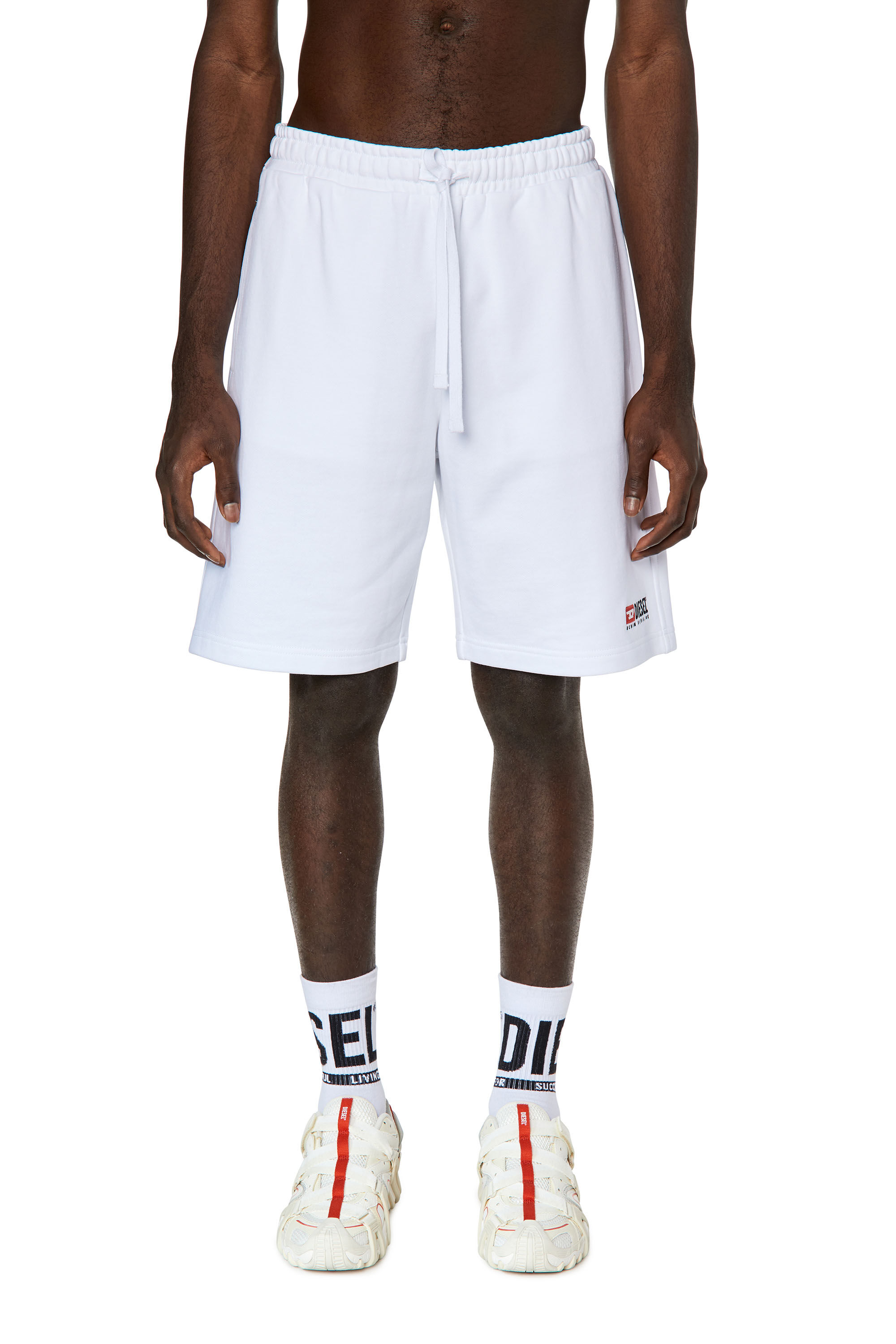 Diesel - P-CROWN-DIV, Man Sweat shorts with embroidered logo in White - Image 3