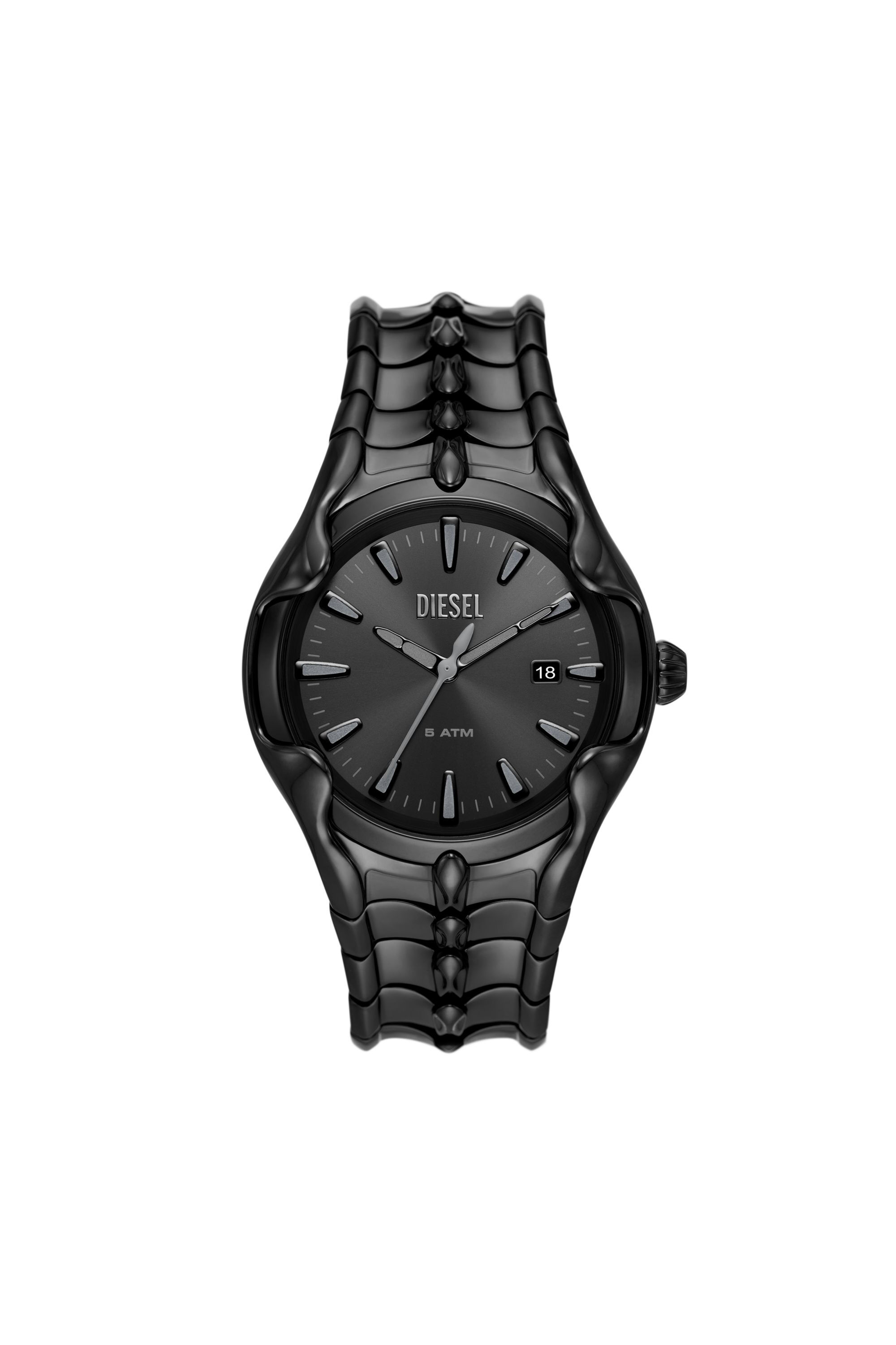 Diesel - DZ2187, Man Vert Three-Hand Date Black Stainless Steel Watch in Black - Image 1