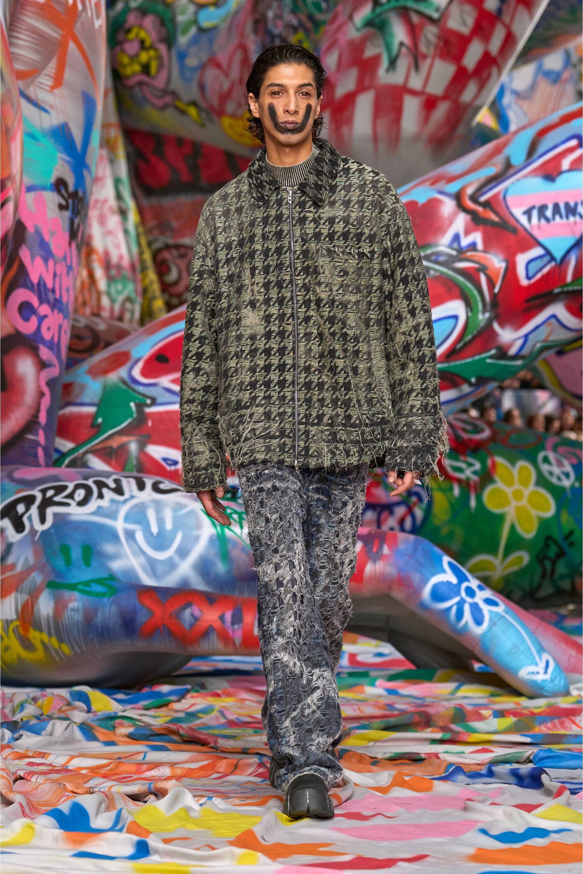 Diesel - D-ELMO-FSH, Man's Jacket in houndstooth-weave denim in Black - 6