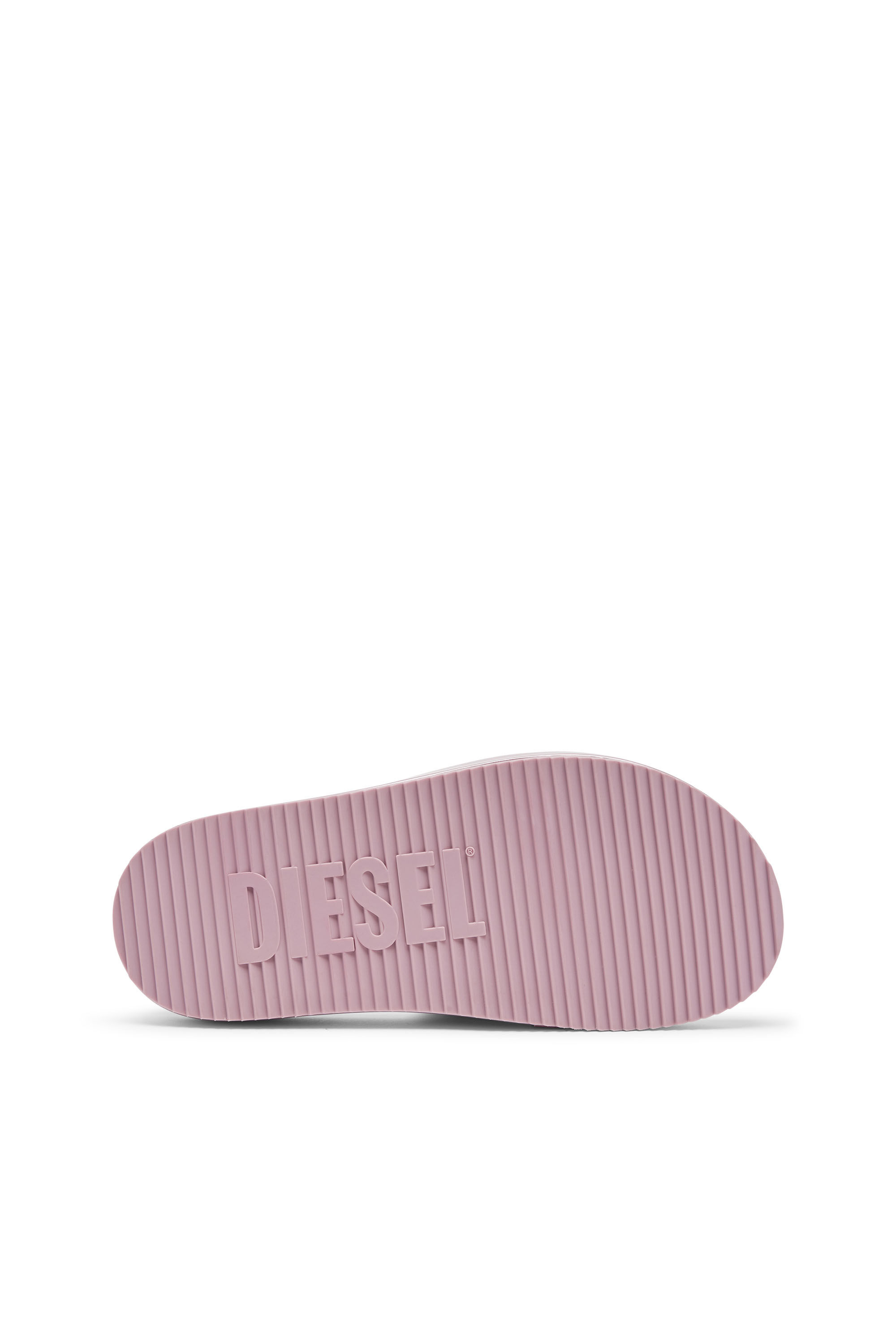 Diesel - SA-SLIDE D OVAL W, Woman Sa-Slide D-Metallic slide sandals with Oval D strap in Violet - Image 5