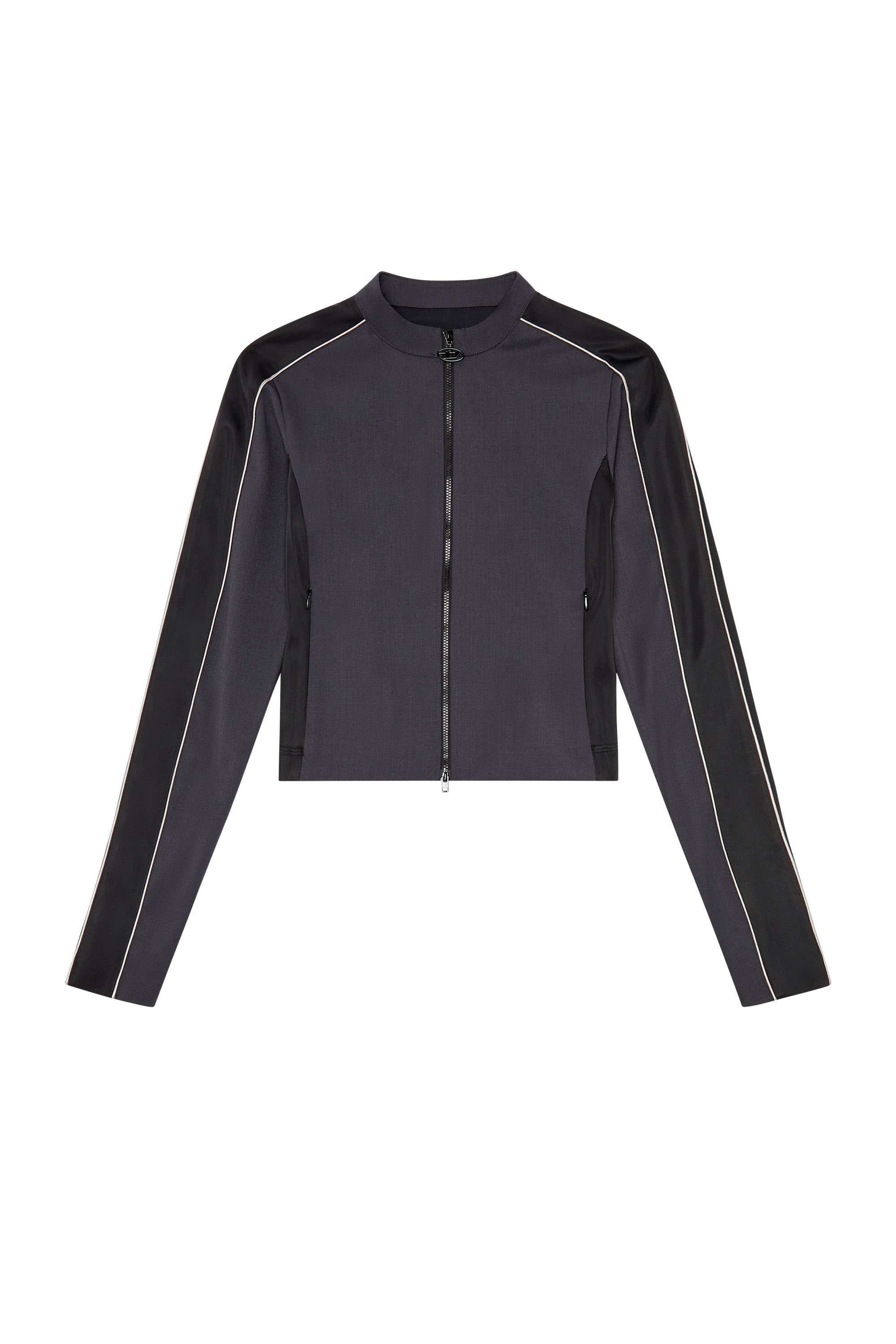 Diesel - G-FORT, Woman Racer jacket in double-knit and wool blend in Multicolor - Image 2