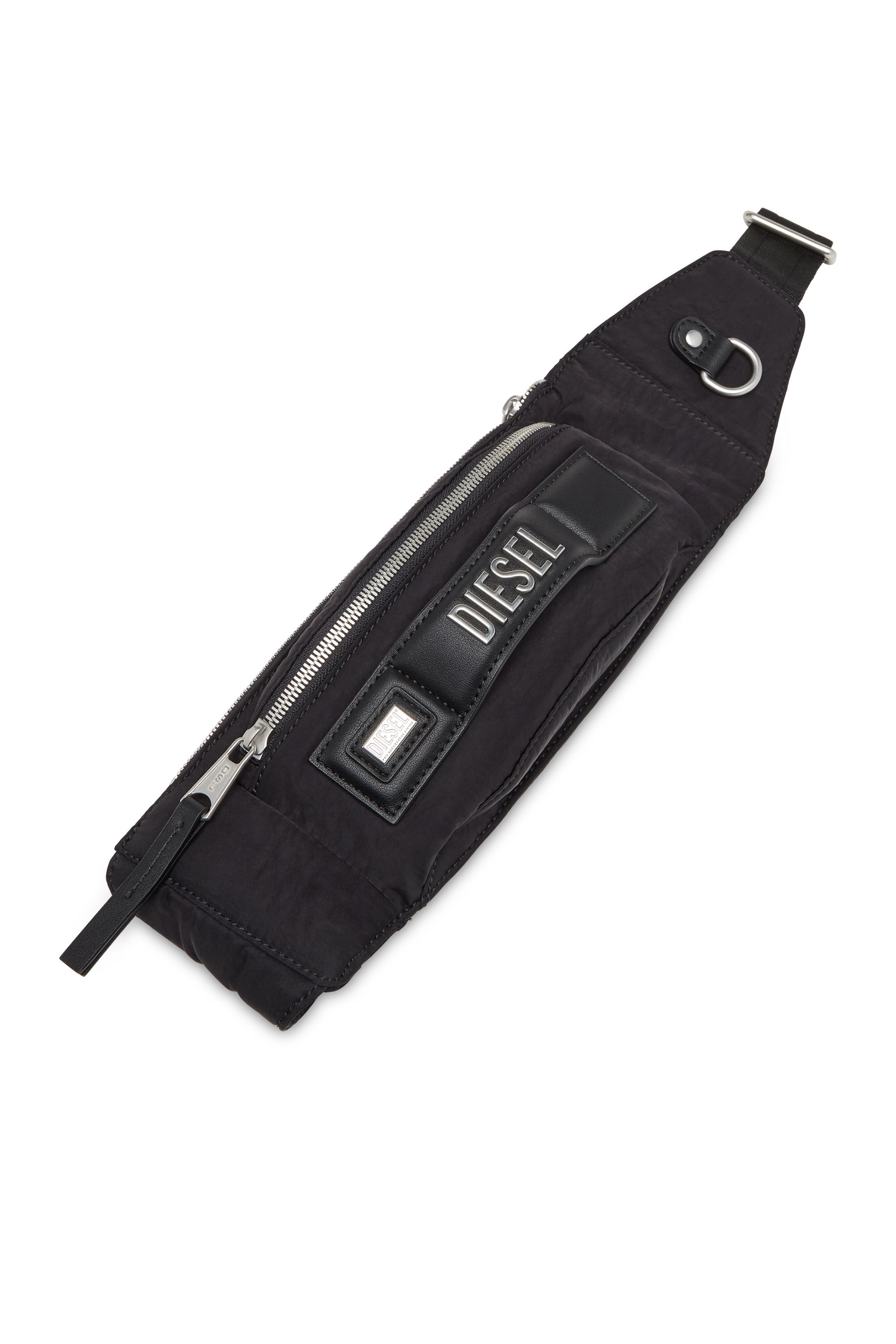 Diesel - LOGOS BELT BAG, Unisex Logos-Belt bag in recycled nylon in Black - Image 5