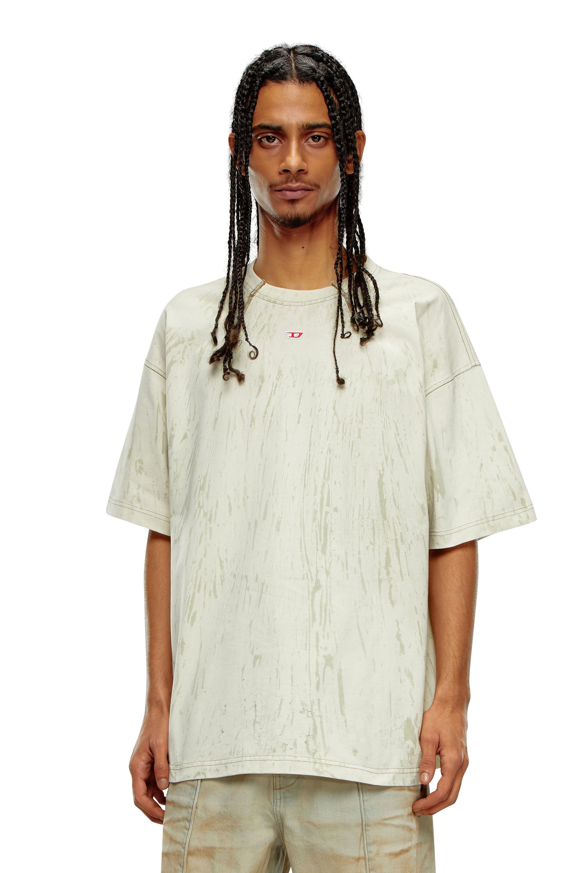 Diesel - T-COS, Man T-shirt in plaster effect jersey in White - Image 3