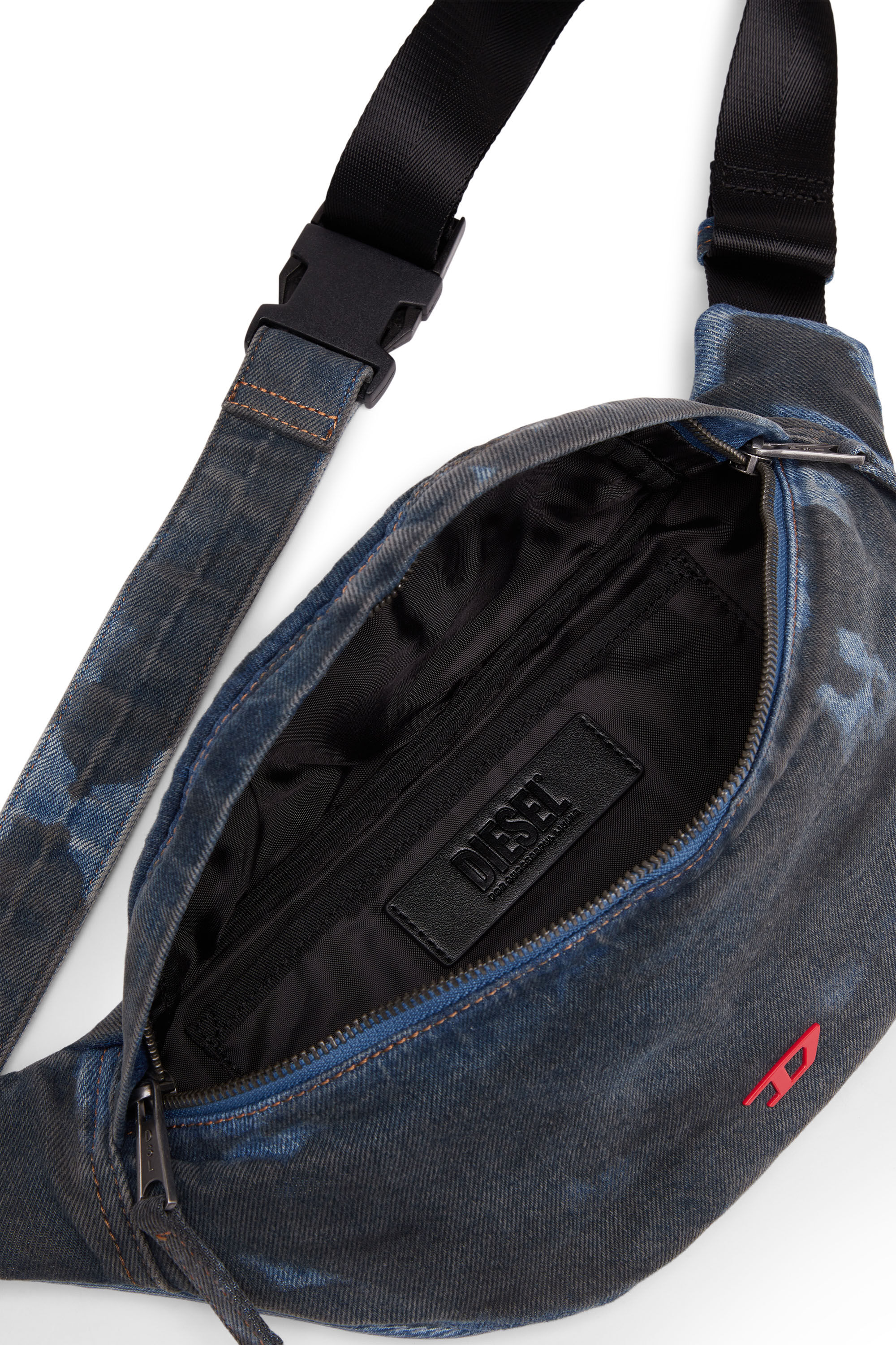 Diesel - RAVE BELTBAG, Unisex Rave-Belt bag in coated denim in Blue - Image 2