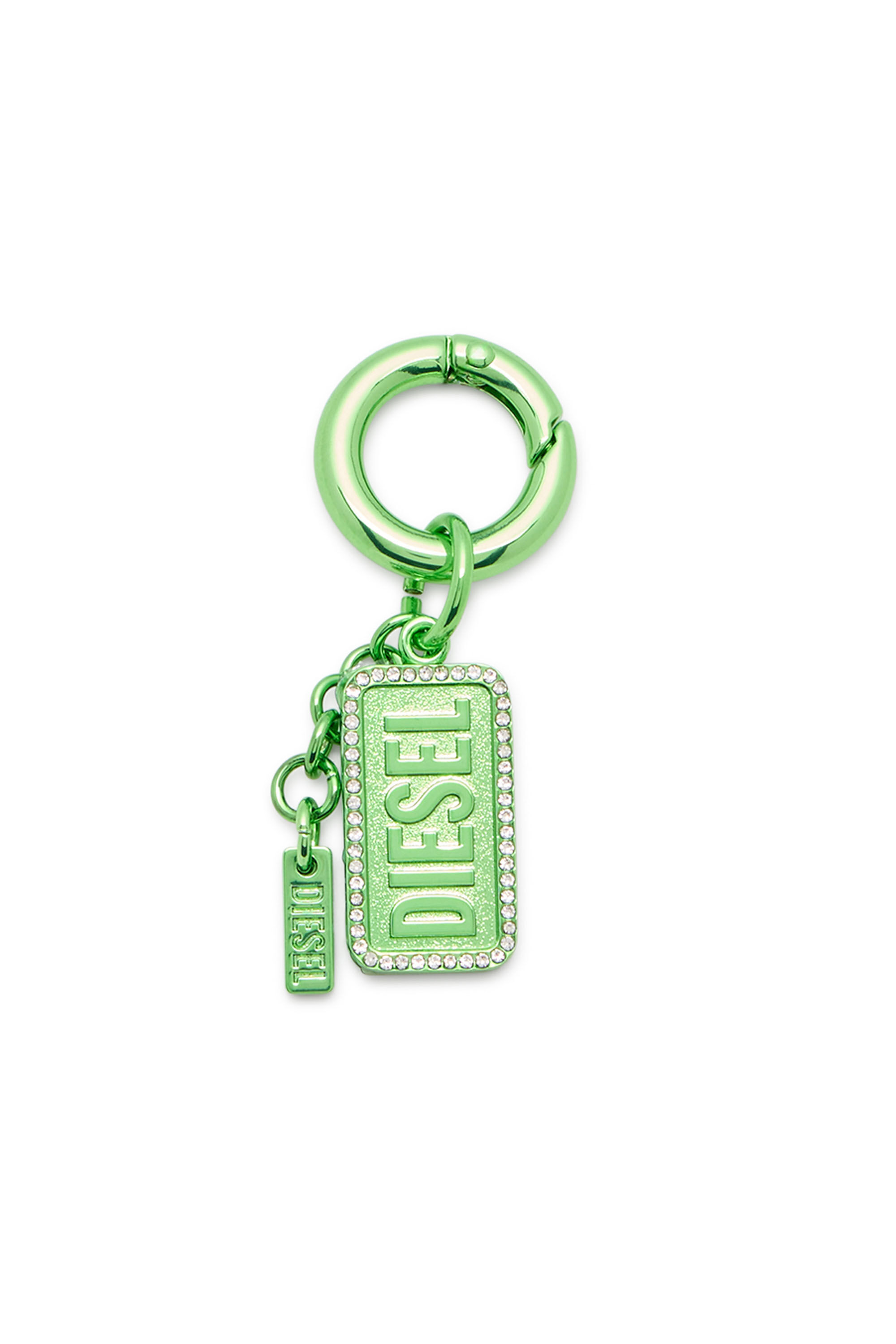 Diesel - CHARM-DIESEL, Unisex's Metal keyring with Diesel logo and rhinestones in Green - 1
