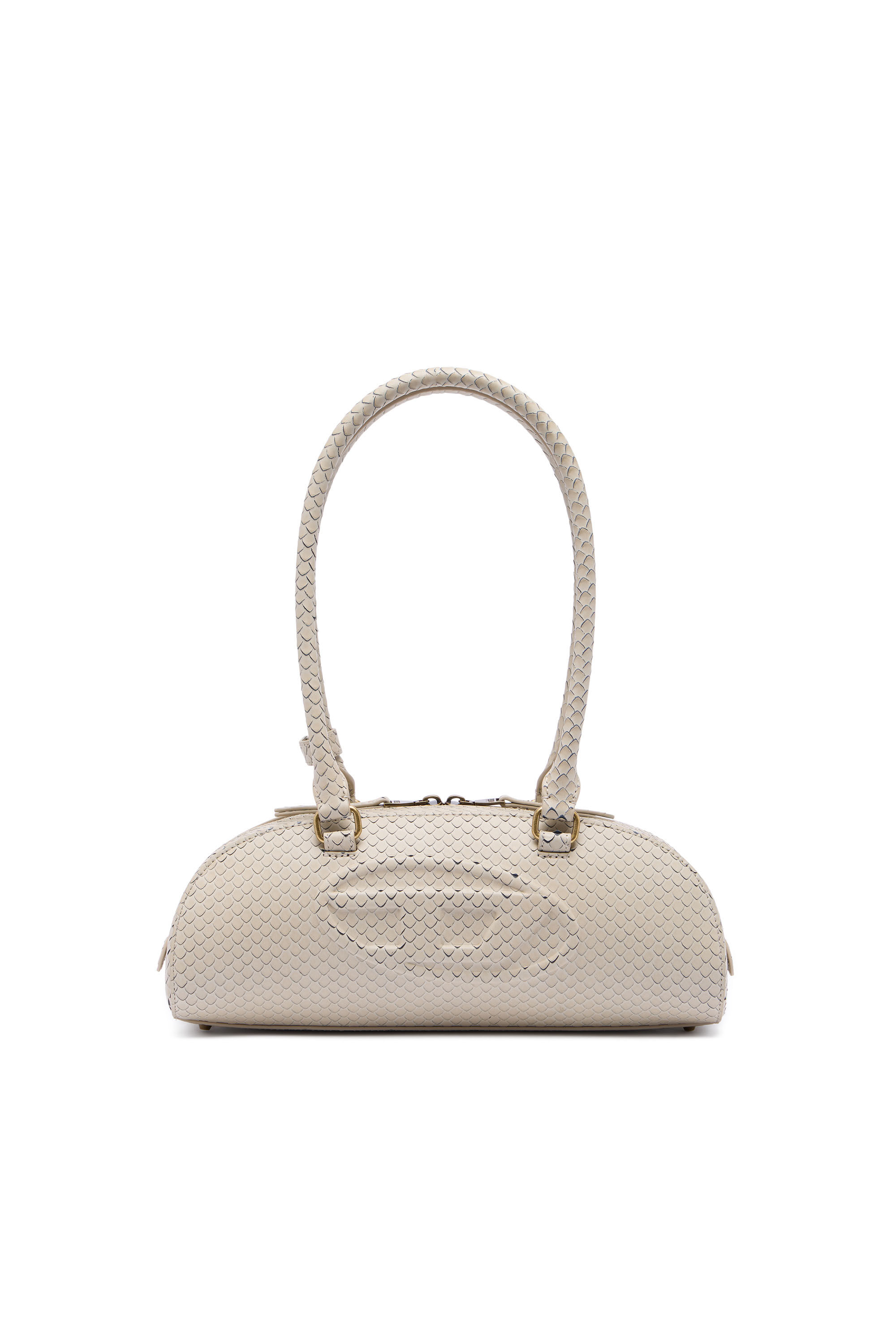 Diesel - 1DR DOME SHOULDER EW, Woman's 1DR Dome-Elongated bowling bag in textured leather in Beige - 2