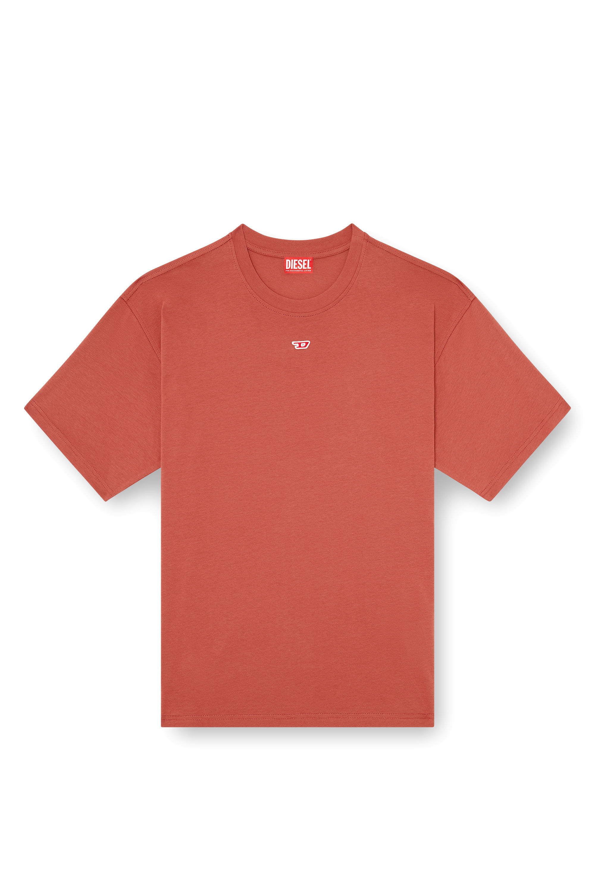 Diesel - T-BOXT-D, Unisex's T-shirt with embroidered D patch in Red - 2