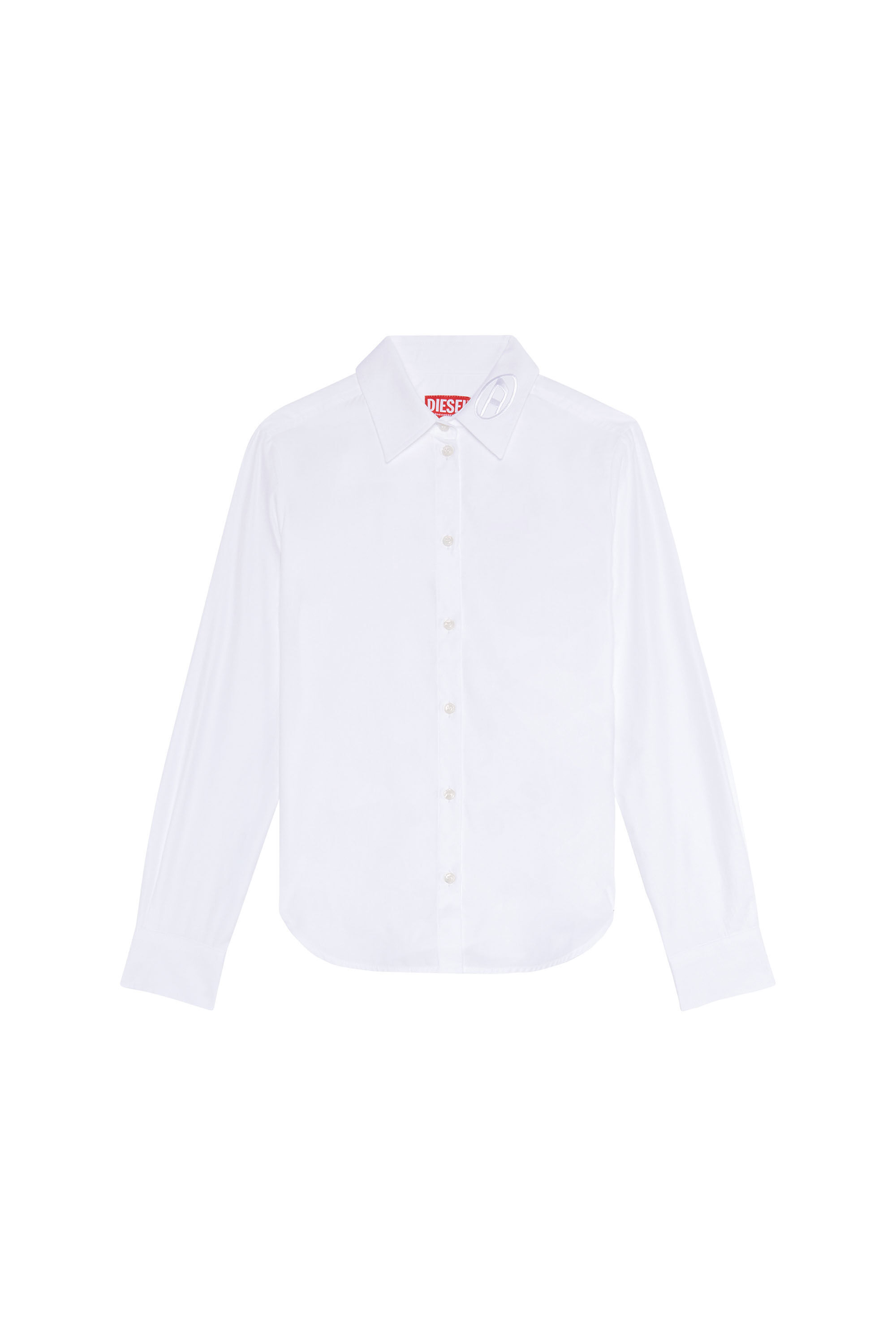 Diesel - C-GIS, Woman Poplin shirt with tonal D embroidery in White - Image 2