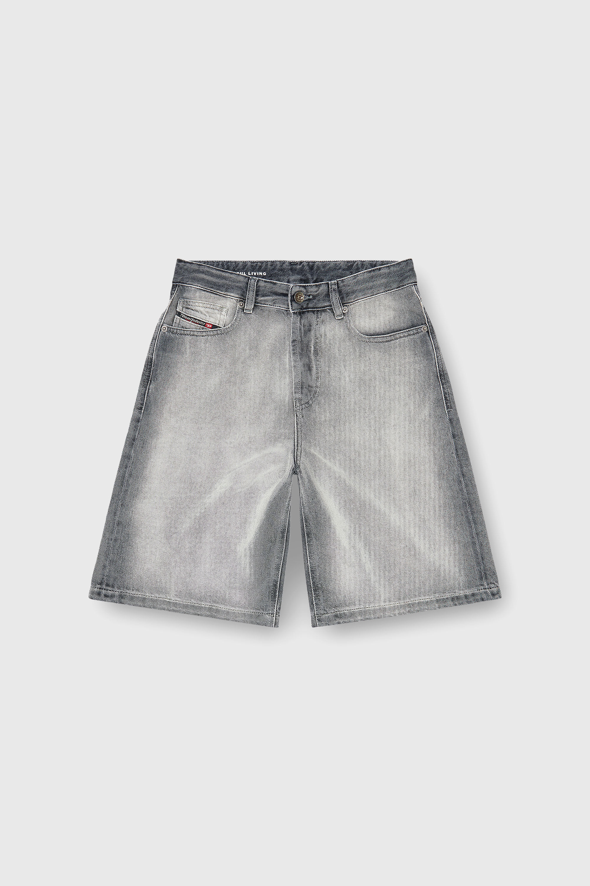 Diesel - DE-SIRE-SHORT-FSI, Woman's Shorts in soft skeleton denim in Grey - 2