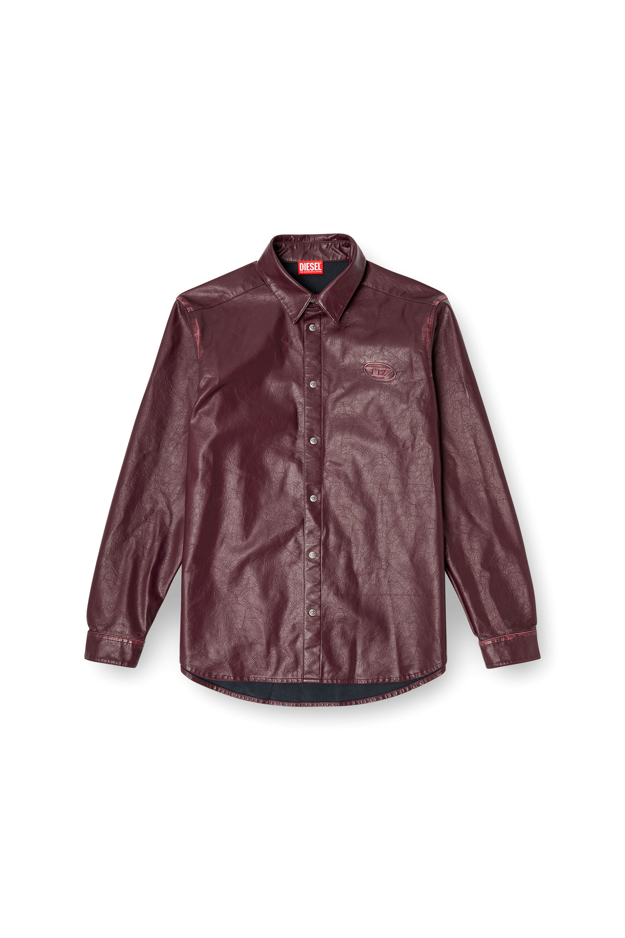 Diesel - FR-S-SIMPLY, Man's Shirt with logo in burgundy in Burgundy - 2