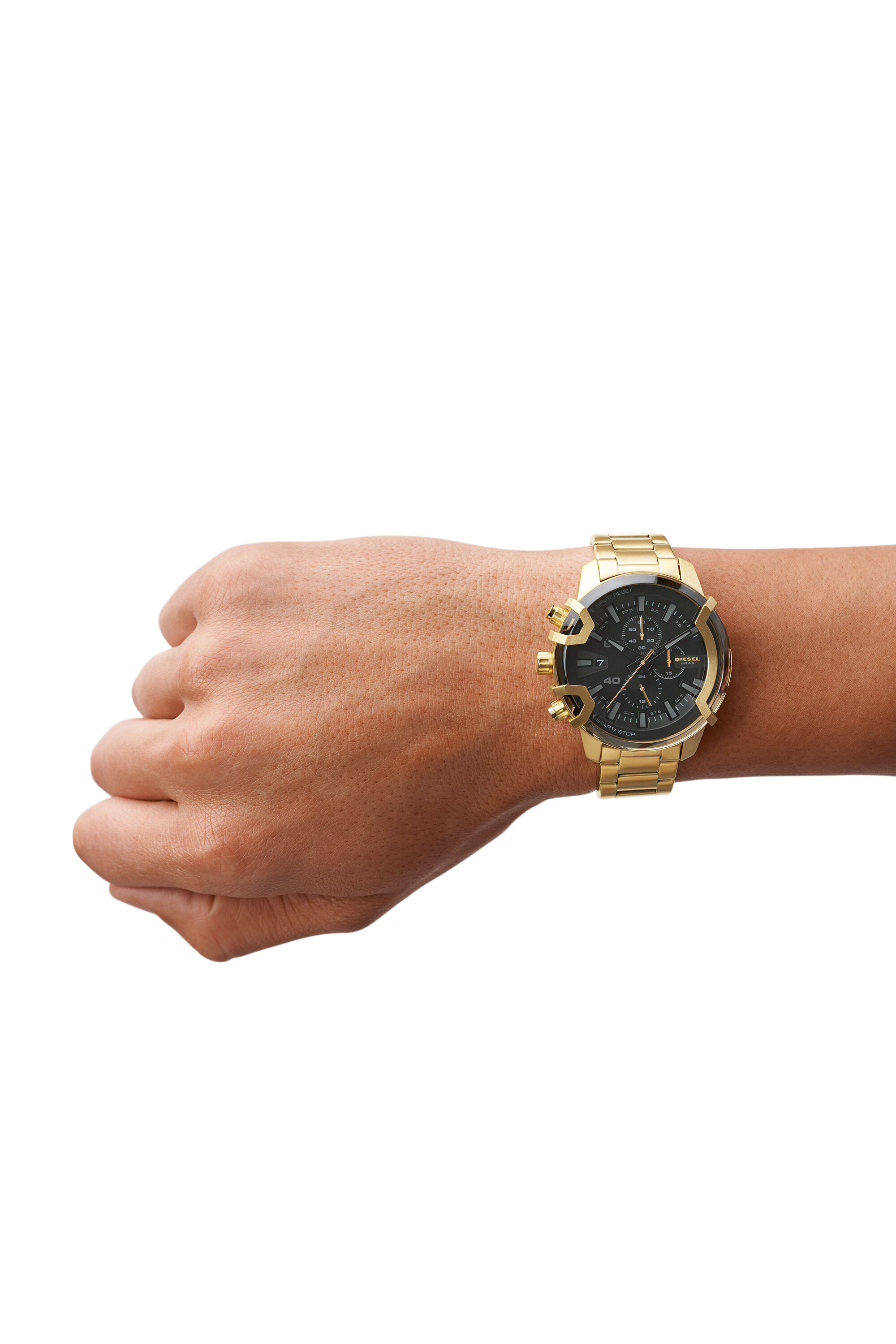 Diesel - DZ4522, Man Griffed chronograph gold-tone stainless steel watch in Oro - Image 4