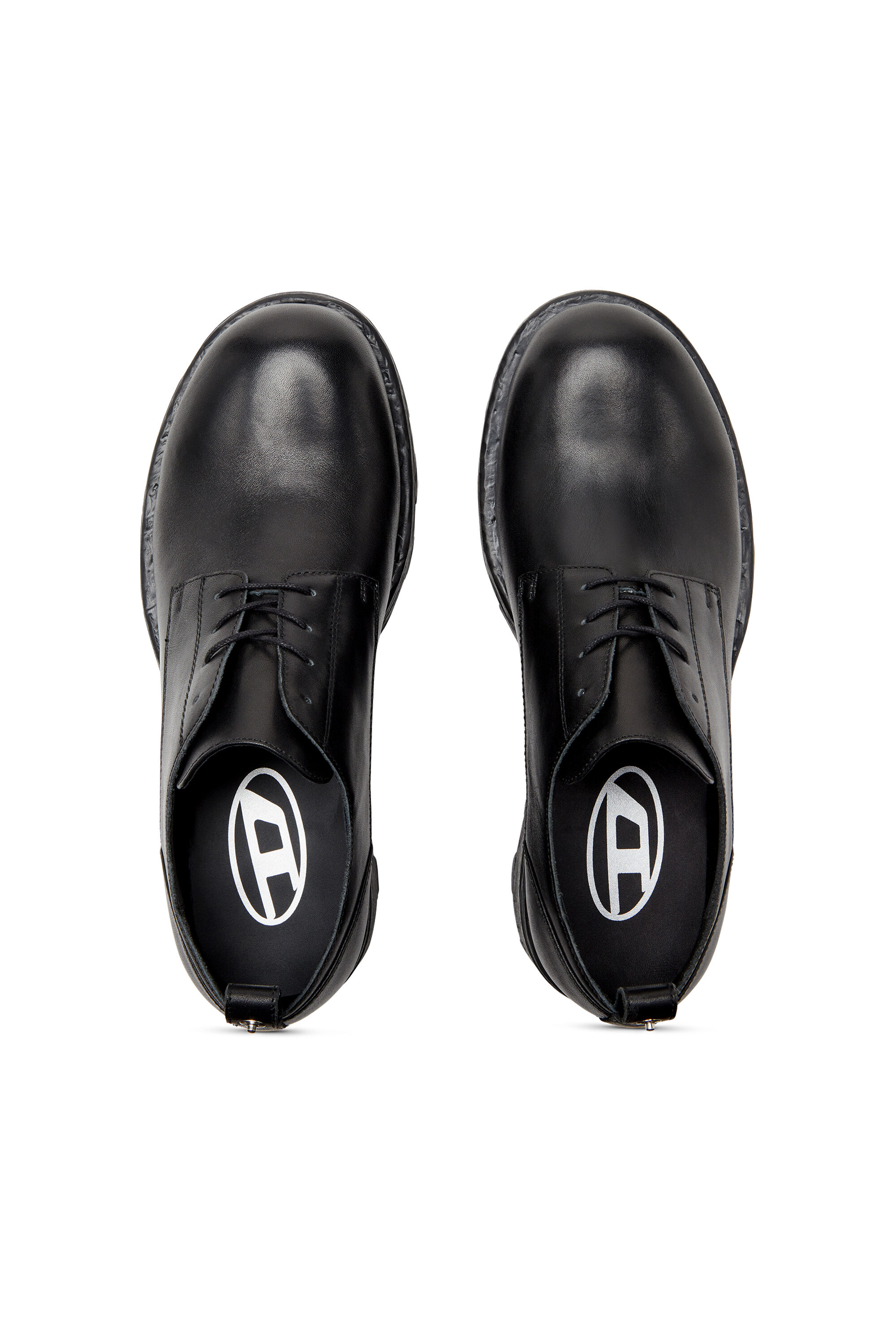 Diesel - D-HAMMER SH, Man D-Hammer-Derby shoes in textured leather in Black - Image 4