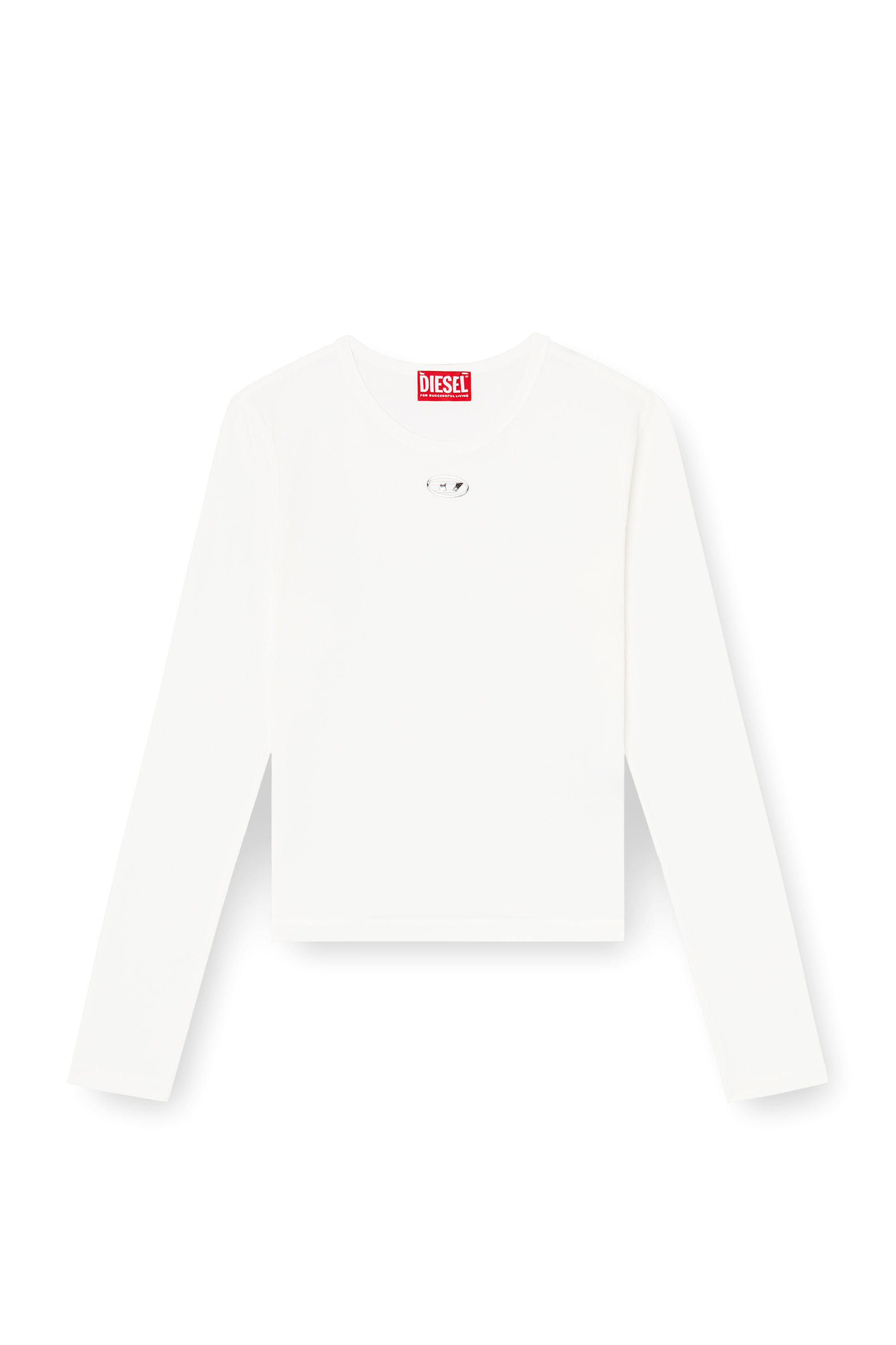 Diesel - T-UNCUTIESLONG-LS-OD, Woman's Cotton sweater with Oval D logo in null - 2