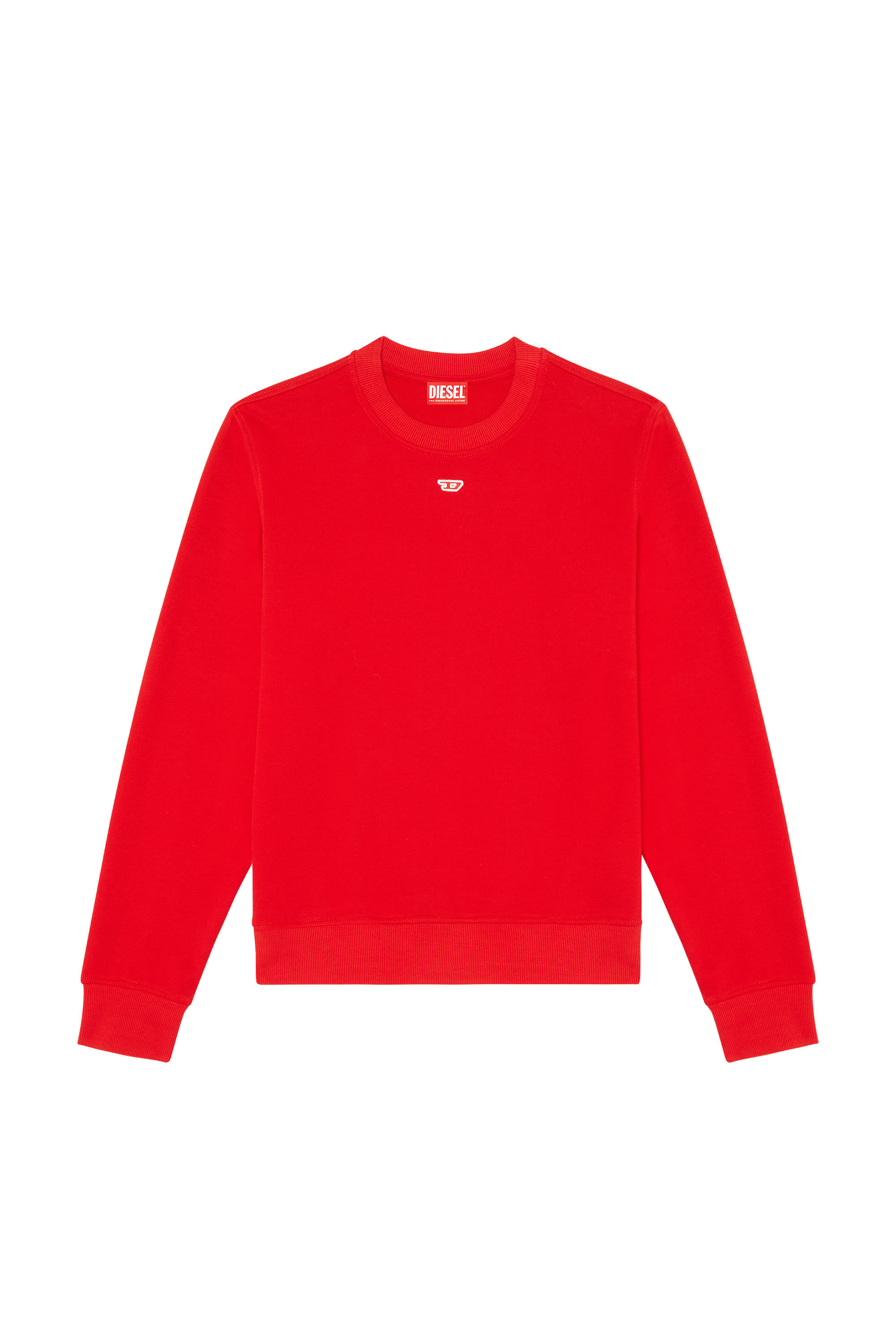 Diesel - S-GINN-D, Unisex Sweatshirt with mini D patch in Red - Image 2