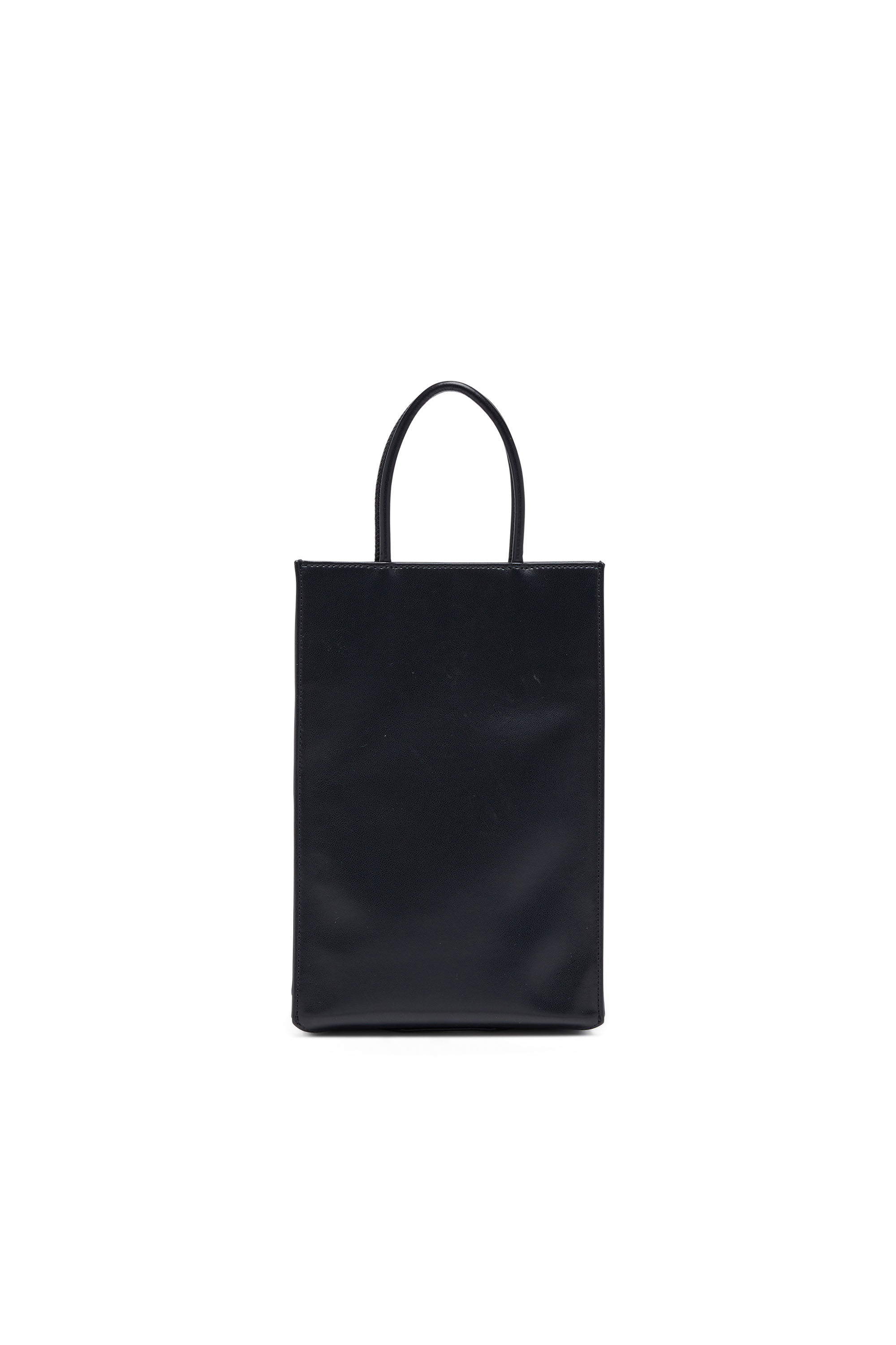 Diesel - DSL 3D SHOPPER M X, Unisex Dsl 3D M-PU tote bag with embossed logo in Black - Image 3