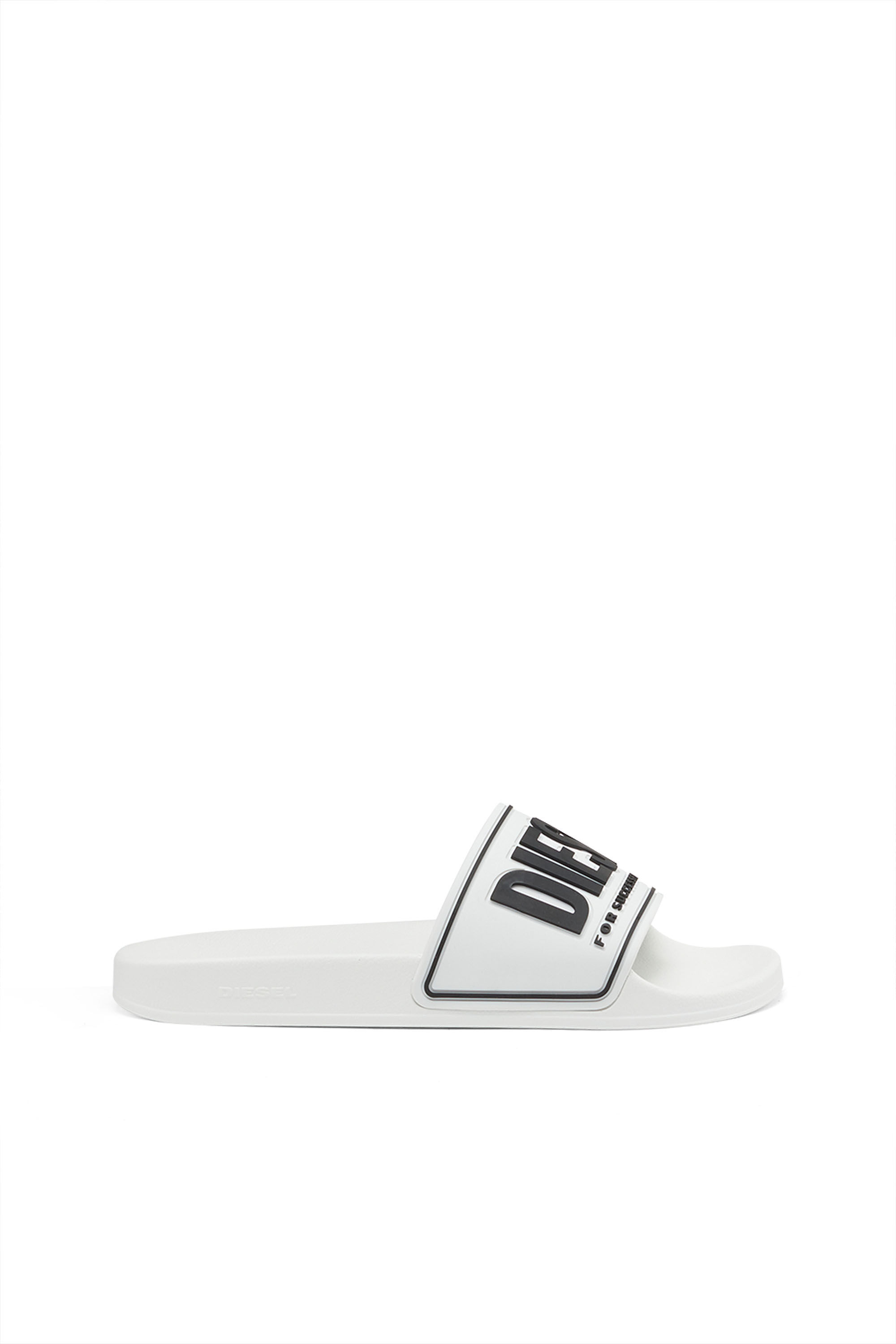 Diesel - SA-MAYEMI CC W, Woman Sa-Mayemi-Rubber slides with embossed logo in White - Image 1