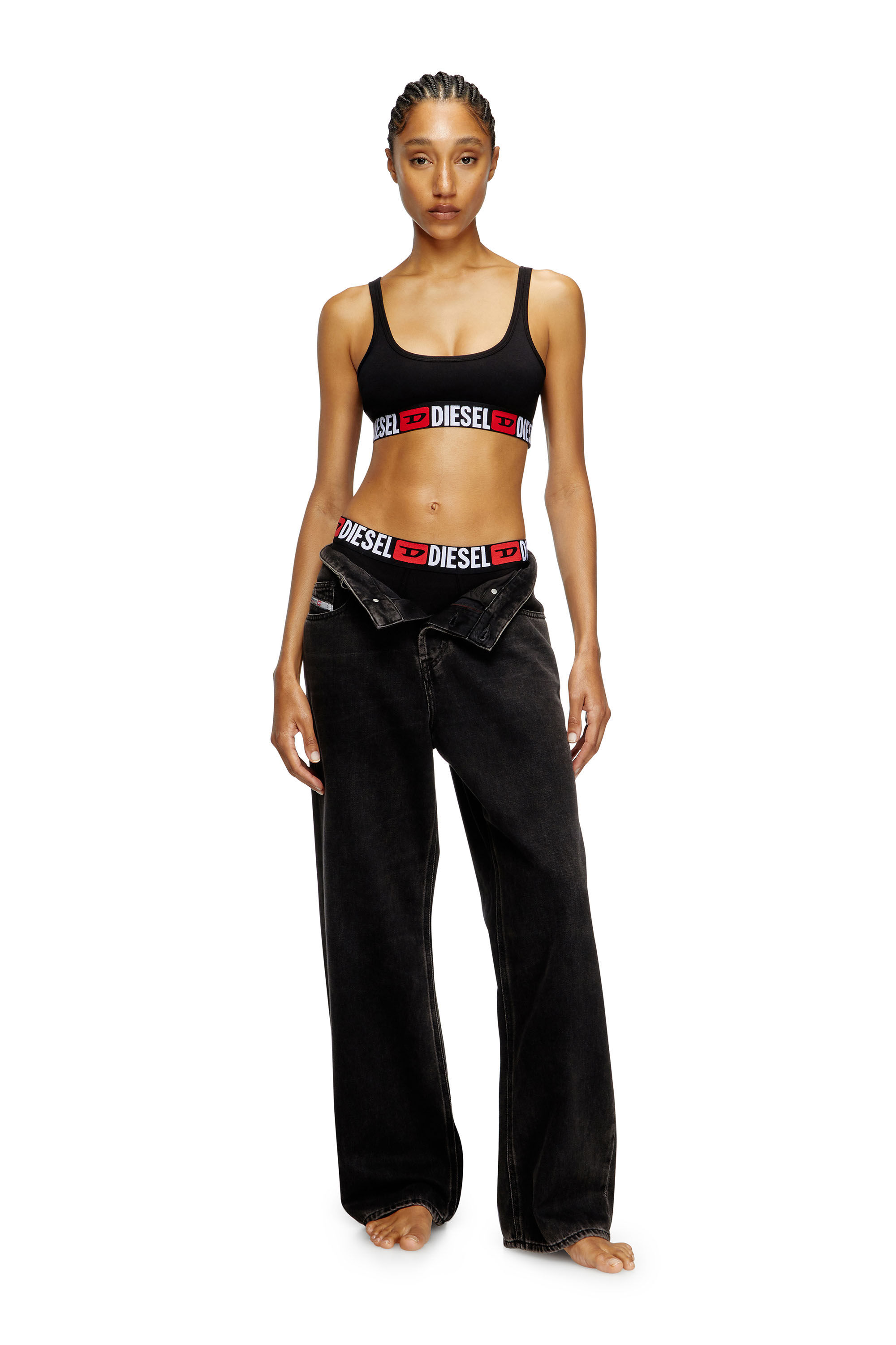 ブラジャー DIESEL | UFSB-ORIBA BRA BLACK A13122 0NJAP 9XX Women's Bralette with logo band | Black | Diesel