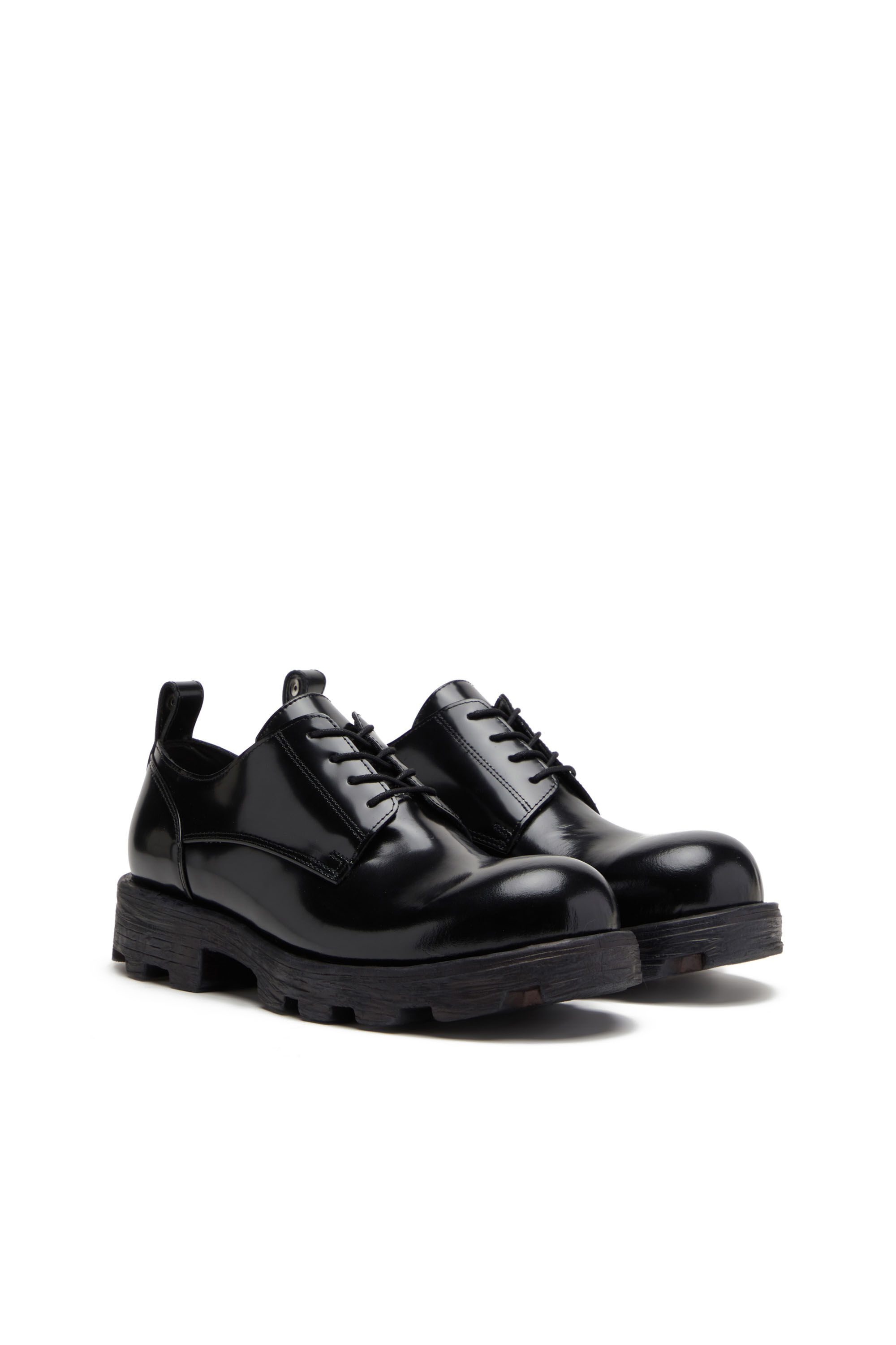 Diesel - D-HAMMER SH, Man D-Hammer SH - Lace-up shoes in shiny leather in Black - Image 2