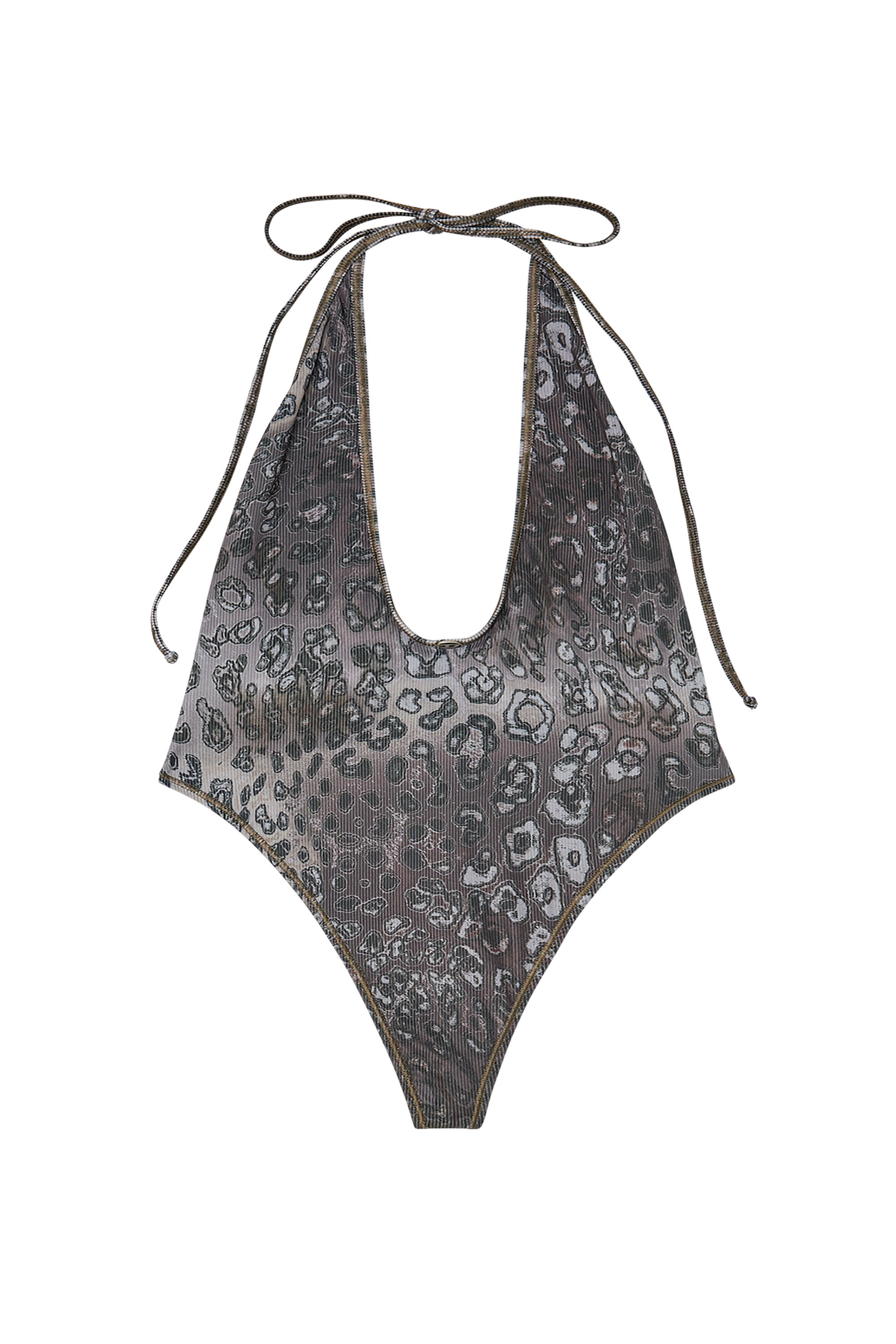 Diesel - AUDREY-UTLT, Woman's Animal-print swimsuit with deep neckline in null - 6