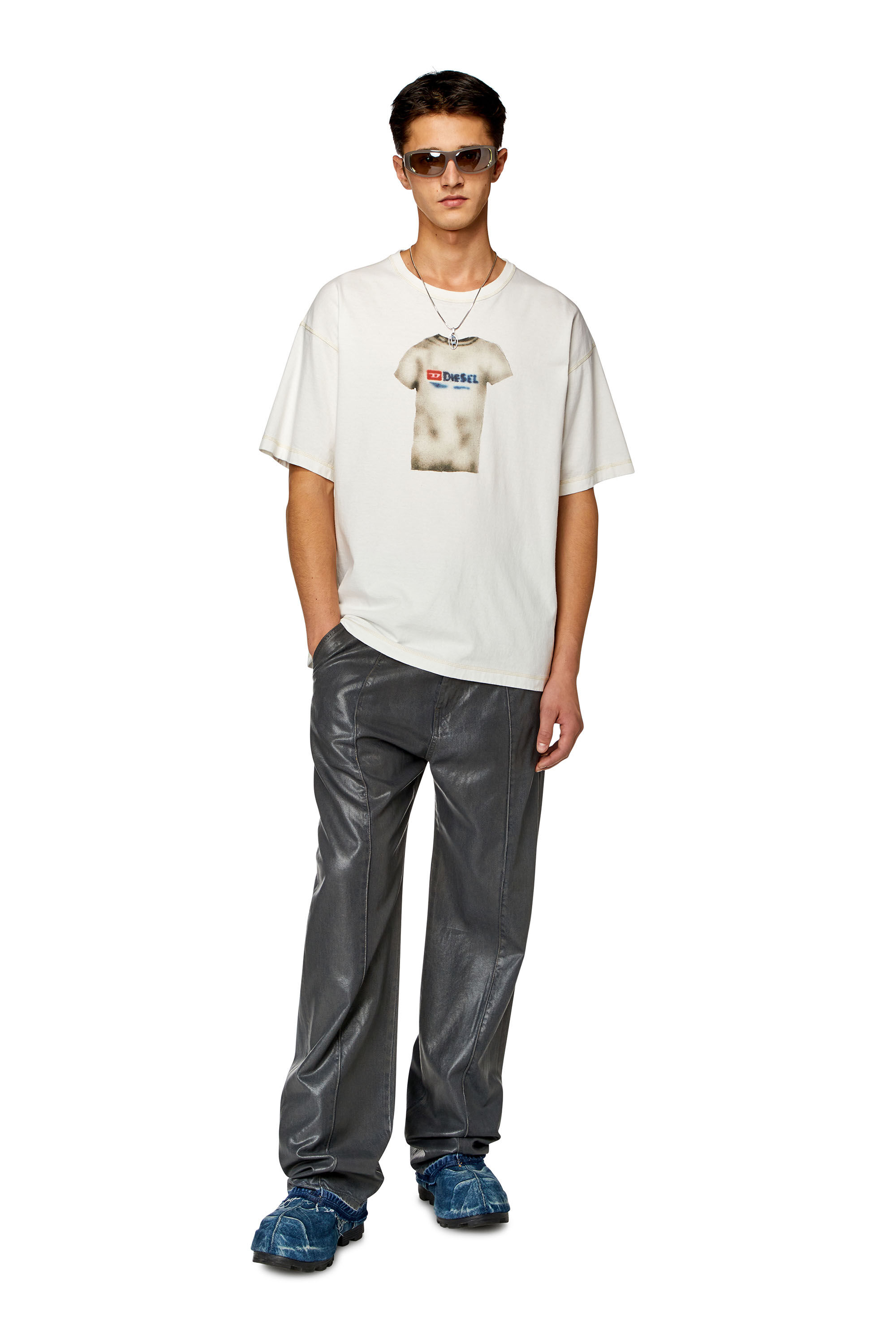 Diesel - T-BOXT-N12, Man's T-shirt with airbrush print in White - 1