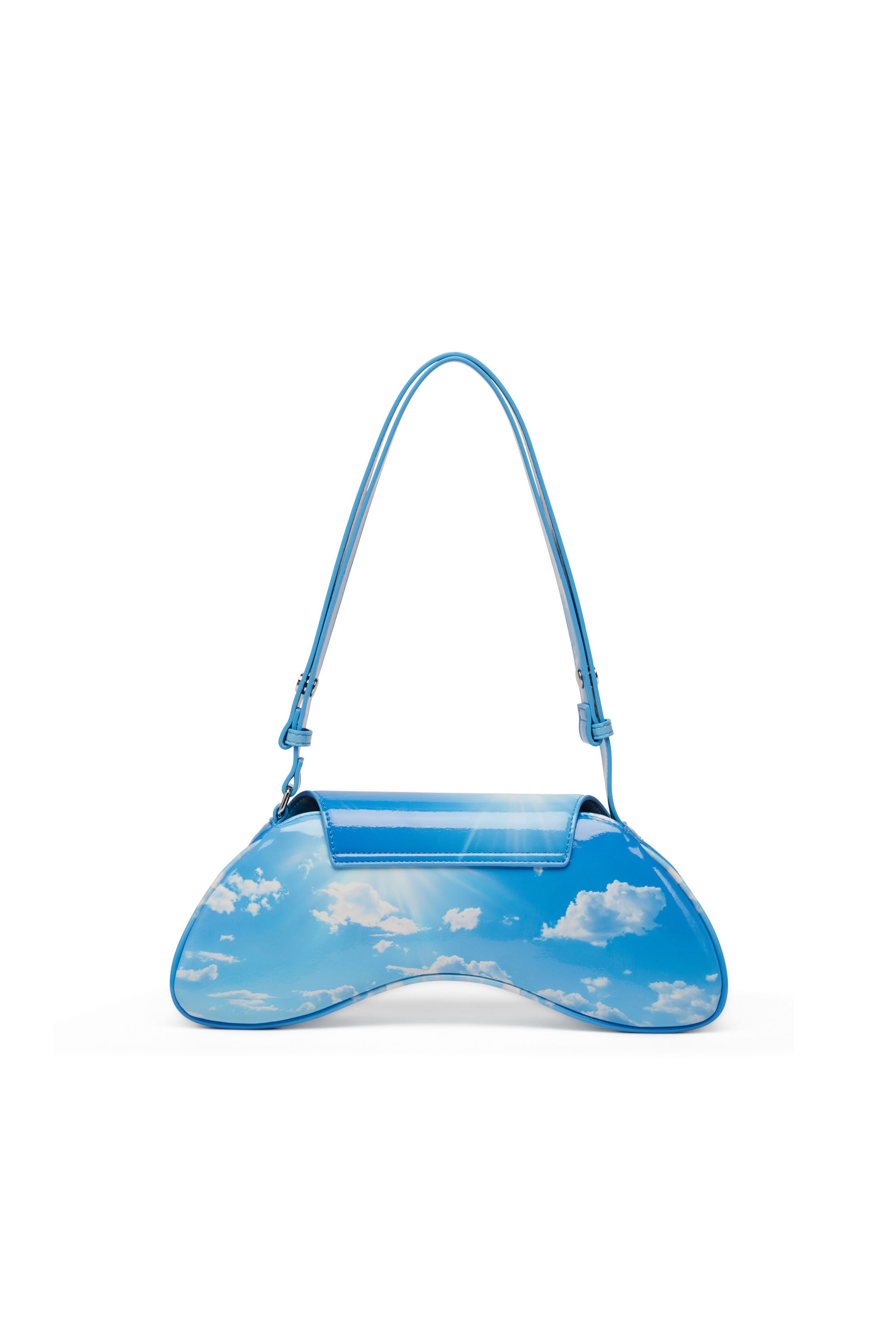 Diesel - PLAY CROSSBODY, Woman's Play-Shoulder bag in printed glossy PU in Light Blue - 3