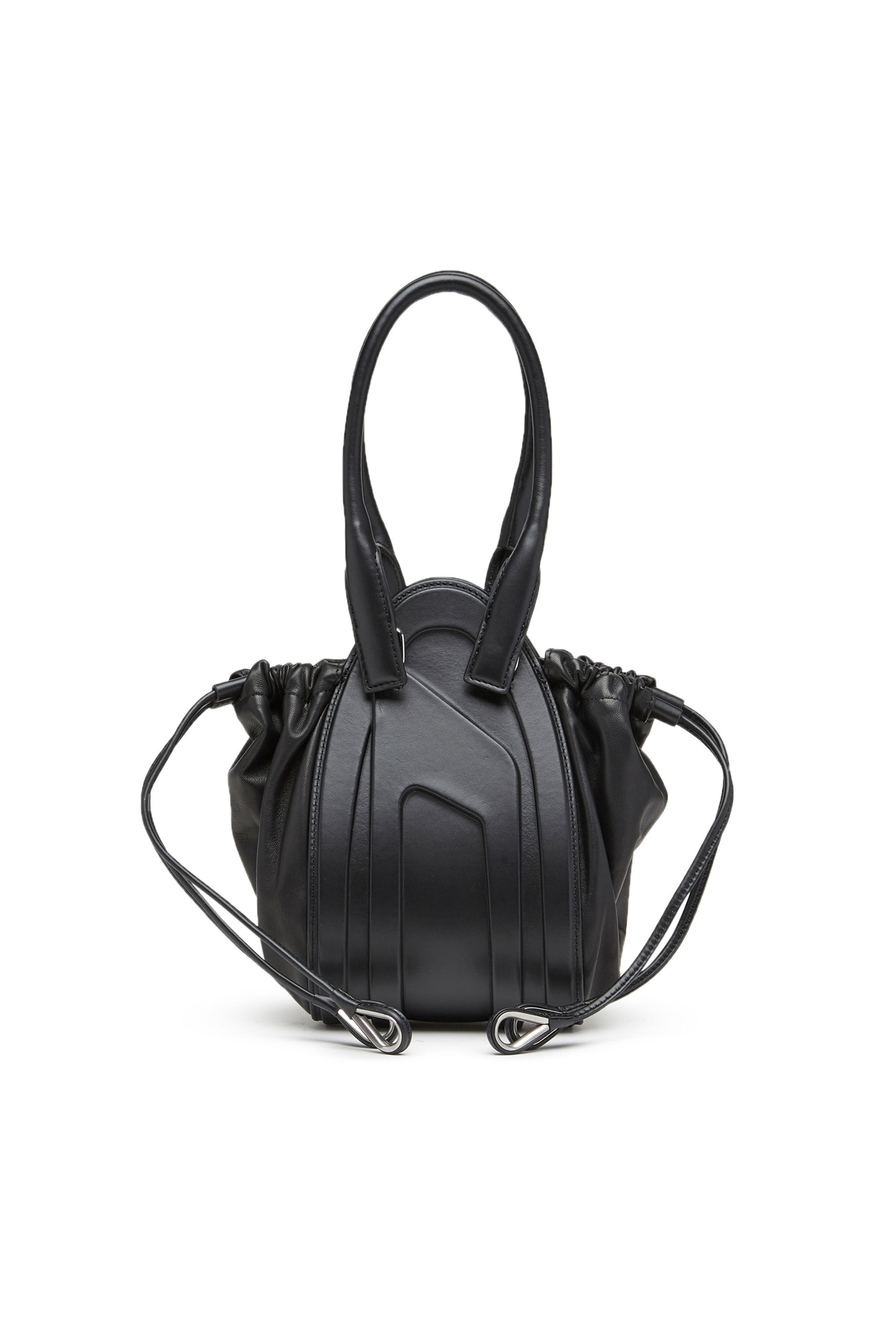 Diesel - 1DR-FOLD XS, Woman 1DR-Fold XS-Oval logo handbag in nappa leather in Black - Image 3
