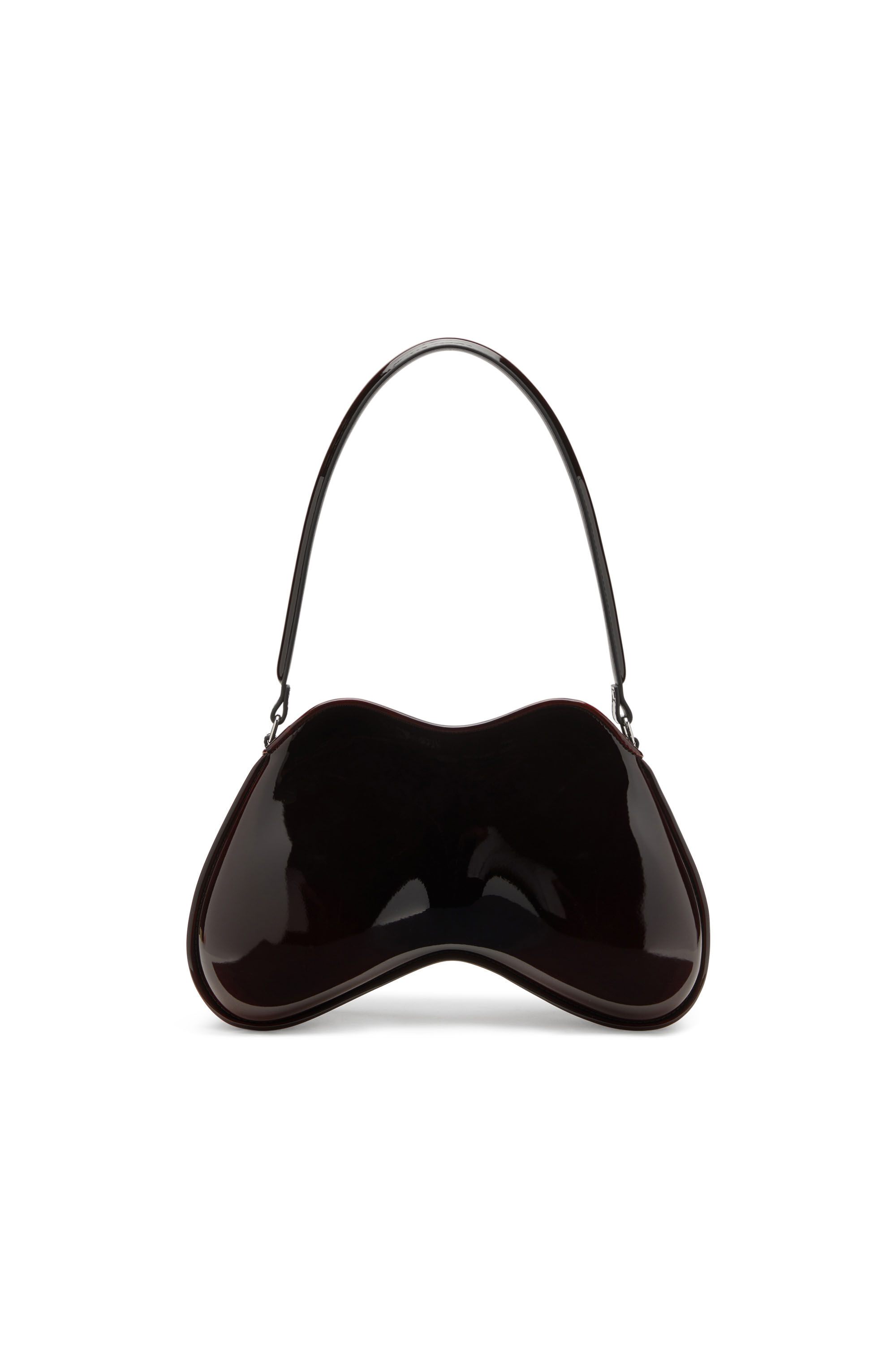Diesel - DOUBLE-D SHOULDER, Woman's Double-D-Rigid shoulder bag in dégradé glossy PU in Burgundy - 3