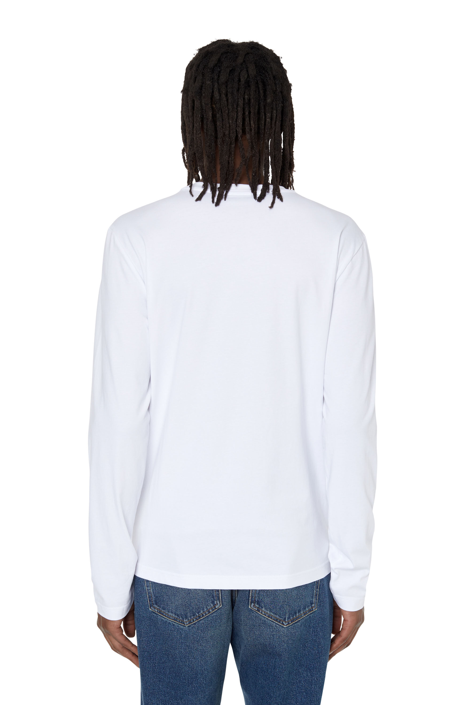 Diesel - T-DIEGOR-LS-MICRODIV, Man Long-sleeve T-shirt with micro logo in White - Image 4