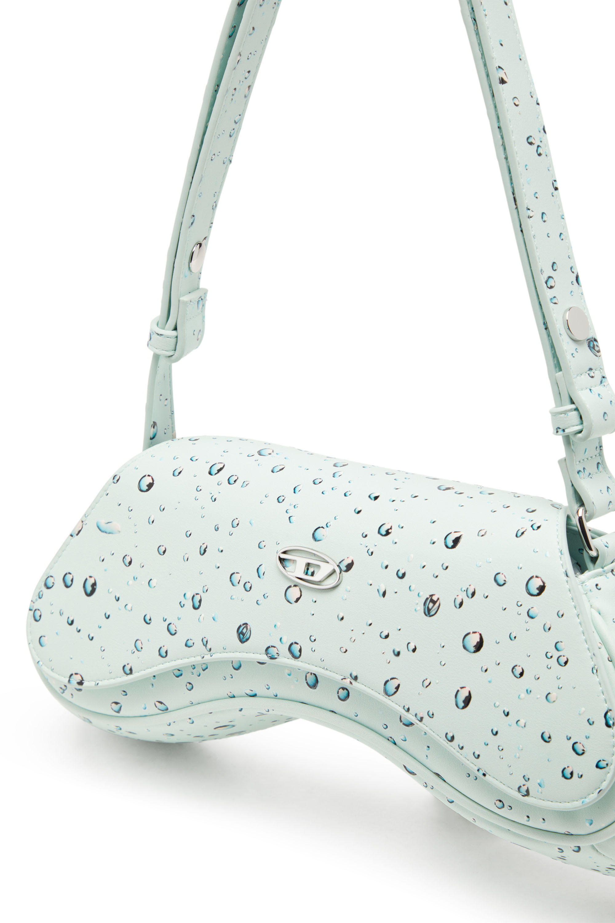 Diesel - PLAY CROSSBODY, Woman's Play-Crossbody bag with raindrop print in Azure - 2