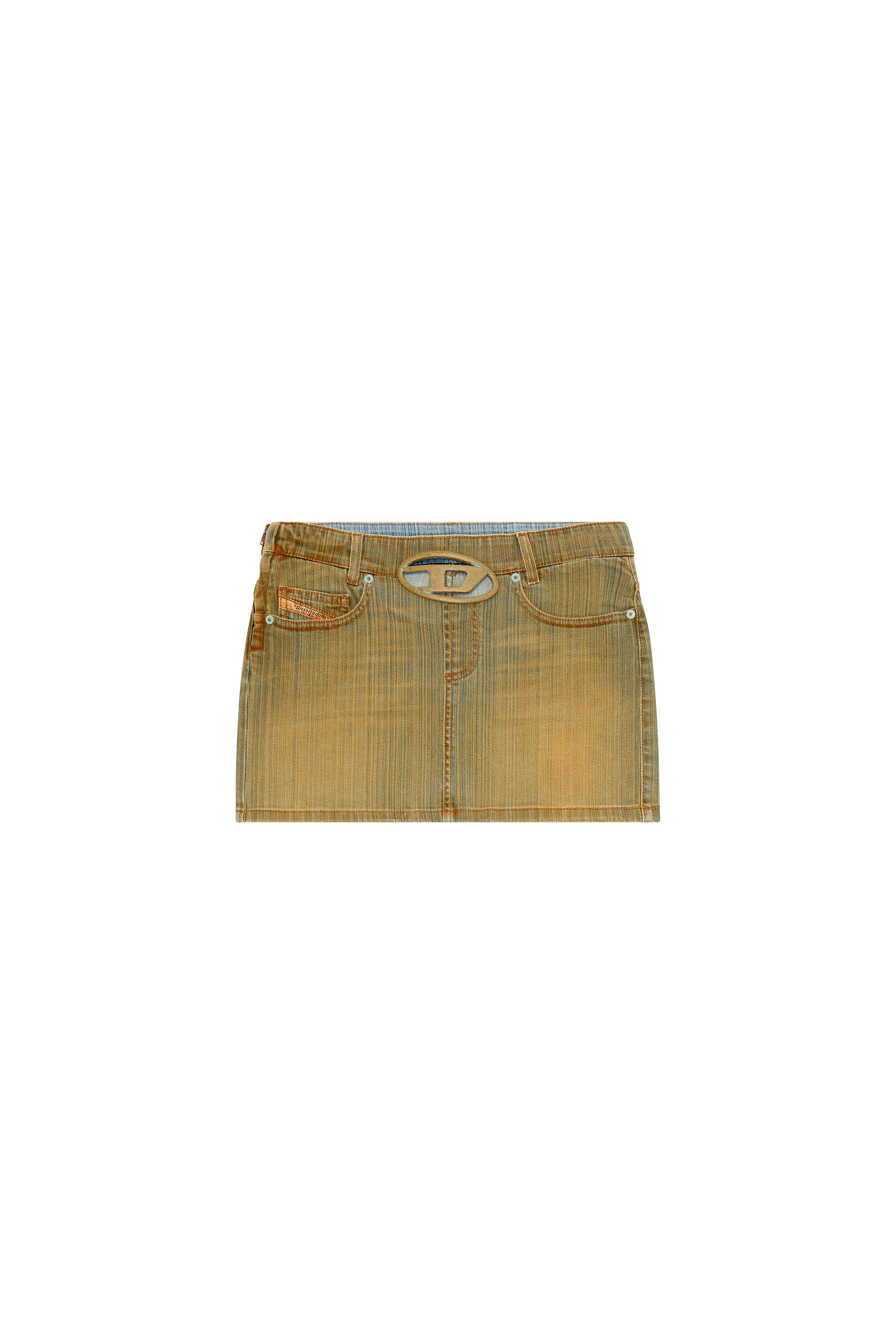 Diesel - DE-RON-FSD, Woman Mini skirt in denim with plaque in Multicolor - Image 2
