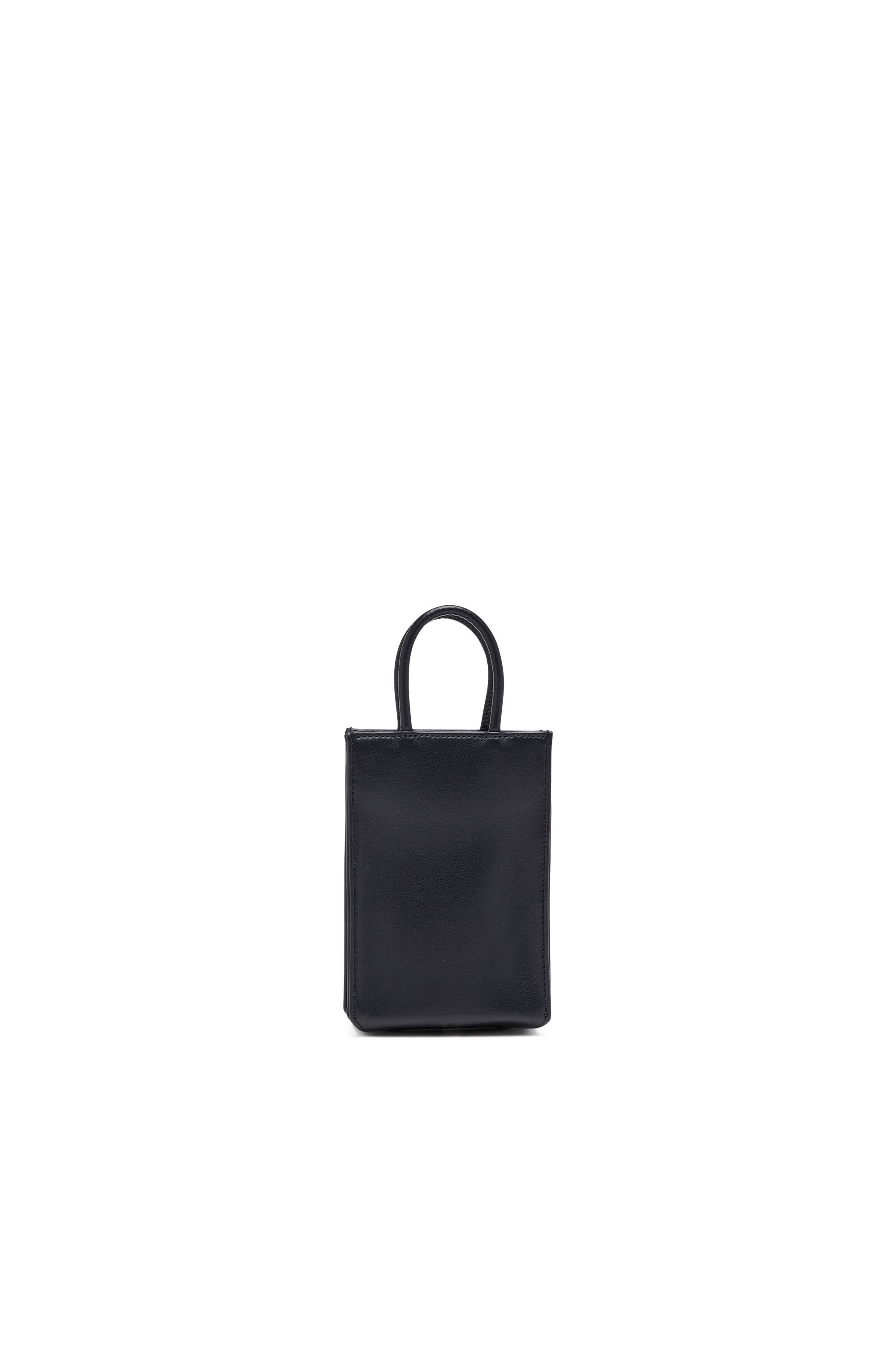 Diesel - DSL 3D SHOPPER MINI X, Unisex Dsl 3D Mini -Small PU tote bag with embossed logo in Black - Image 3