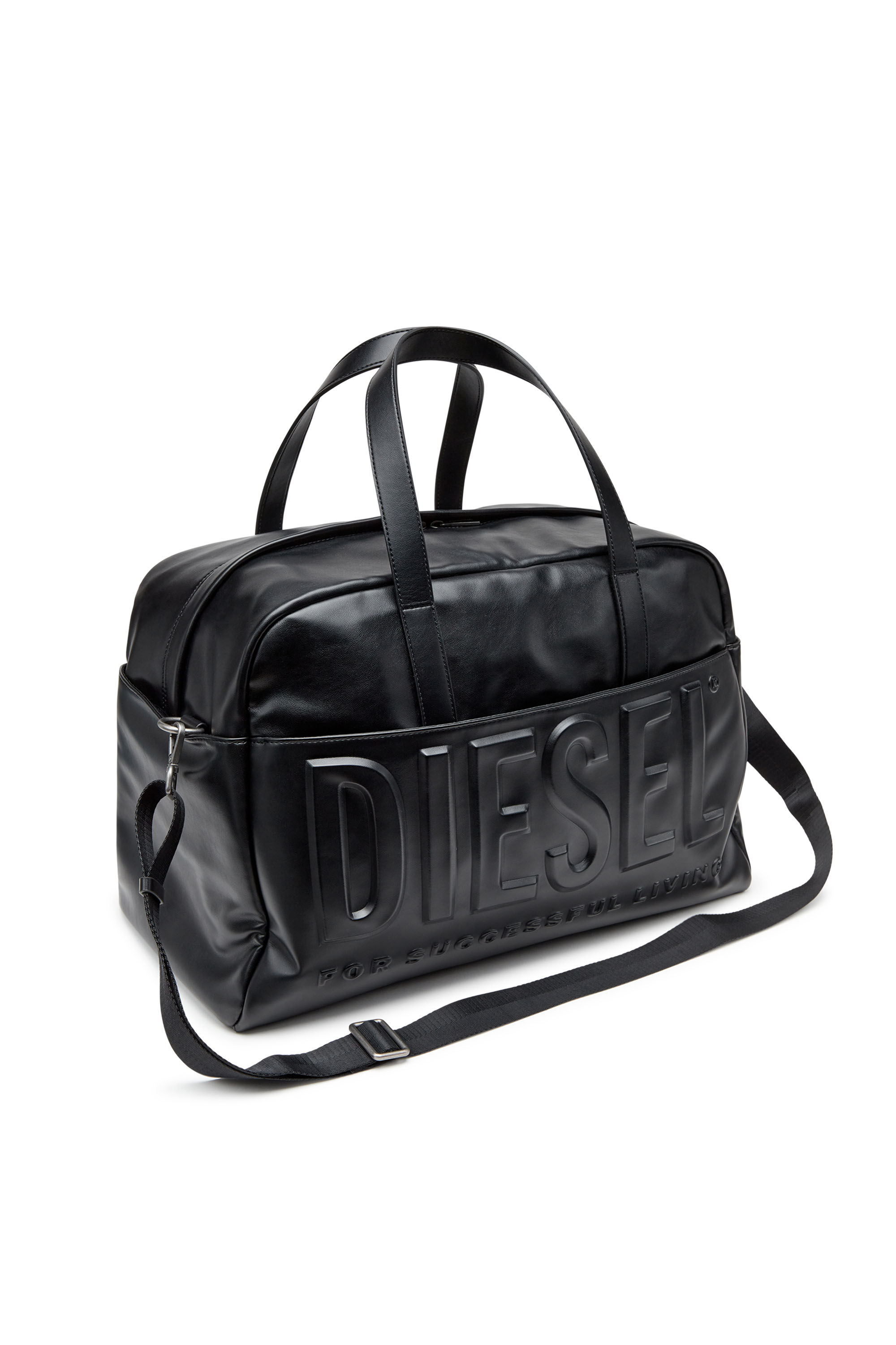 Diesel - DSL 3D DUFFLE L X, Man Dsl 3D L-Duffle bag with extreme 3D logo in Black - Image 5