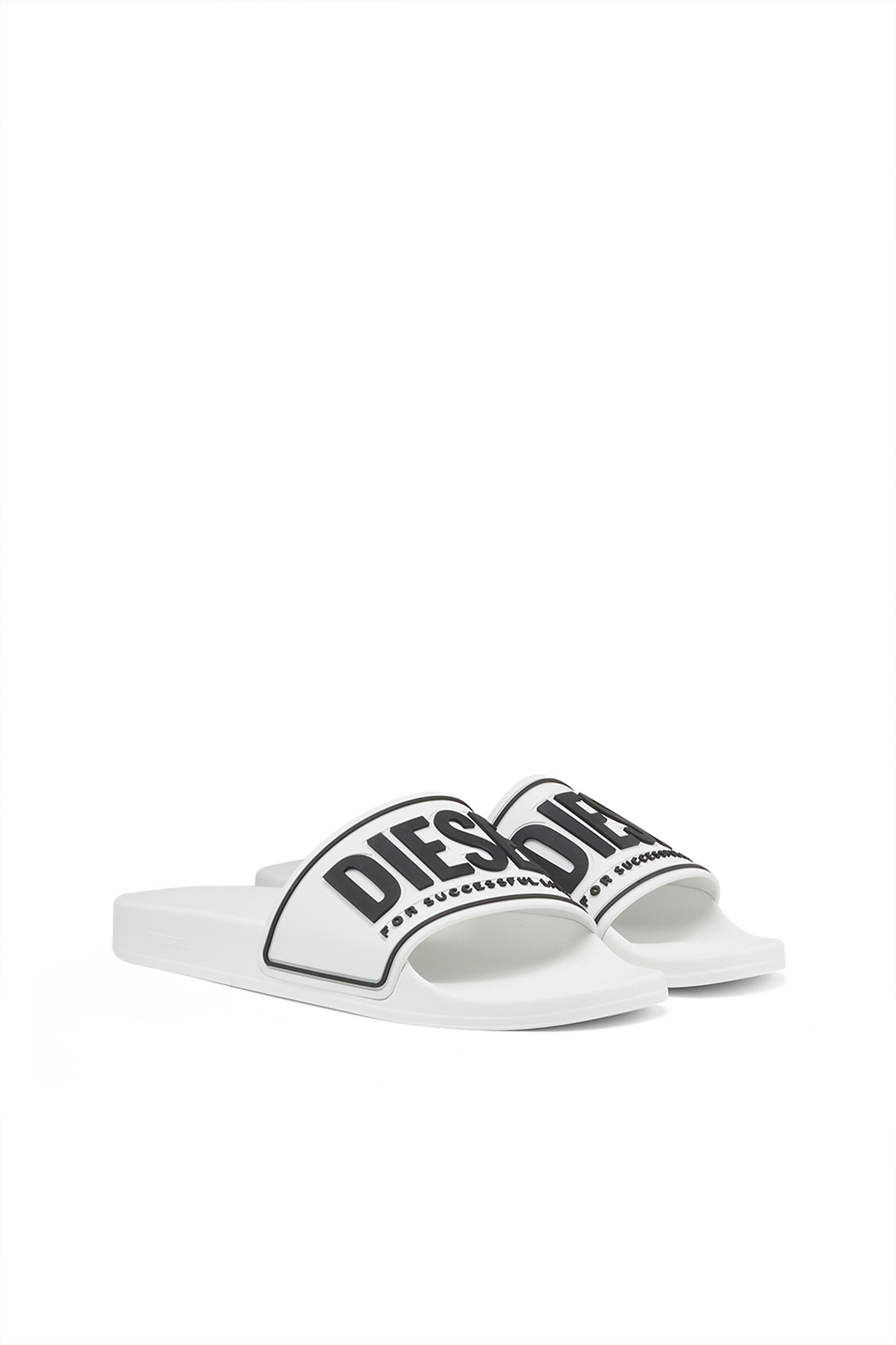 Diesel - SA-MAYEMI CC W, Woman Sa-Mayemi-Rubber slides with embossed logo in White - Image 2