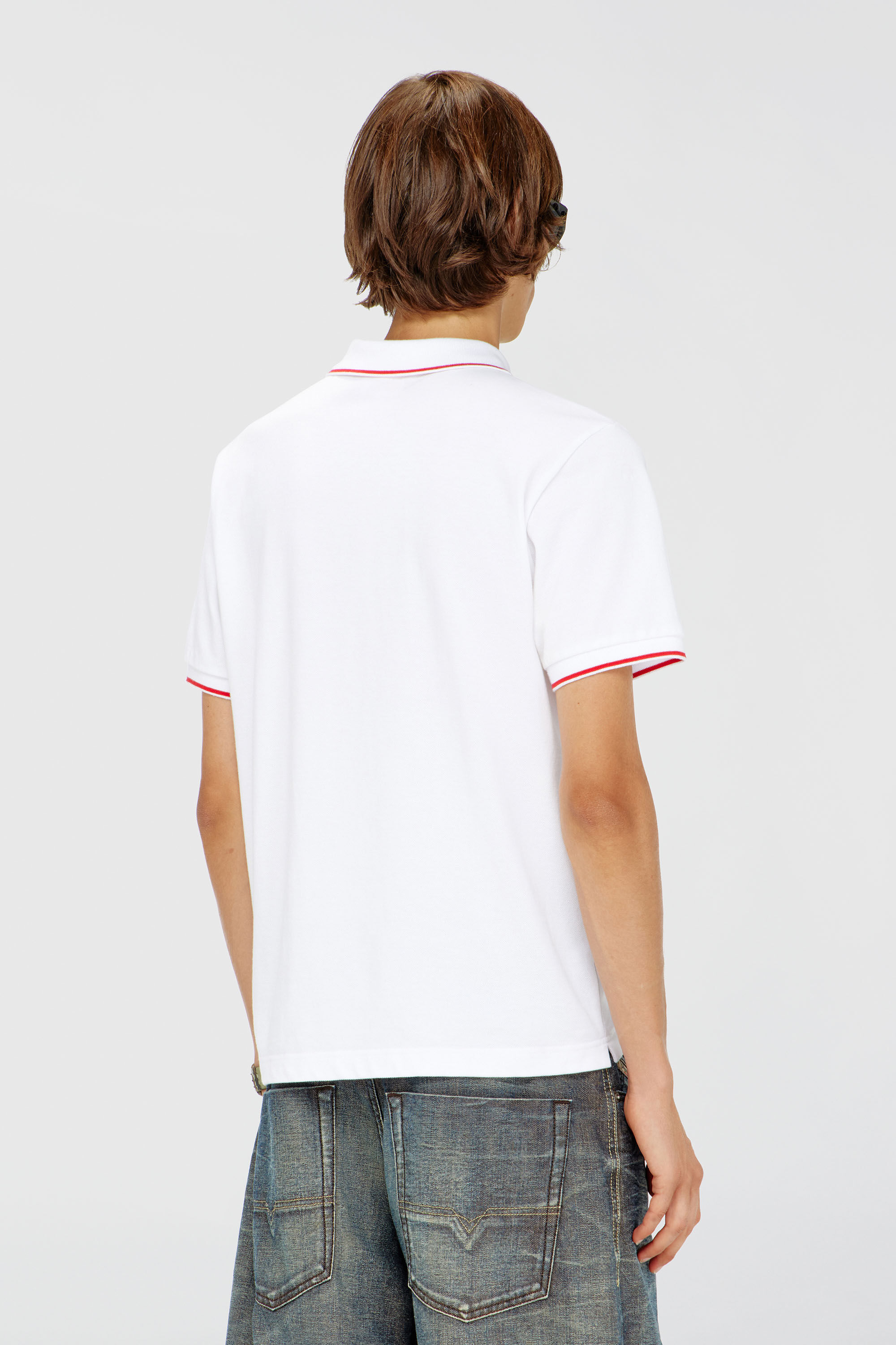 Diesel - T-FERRY-MICRODIV, Man's Polo shirt with micro Diesel embroidery in White - 4