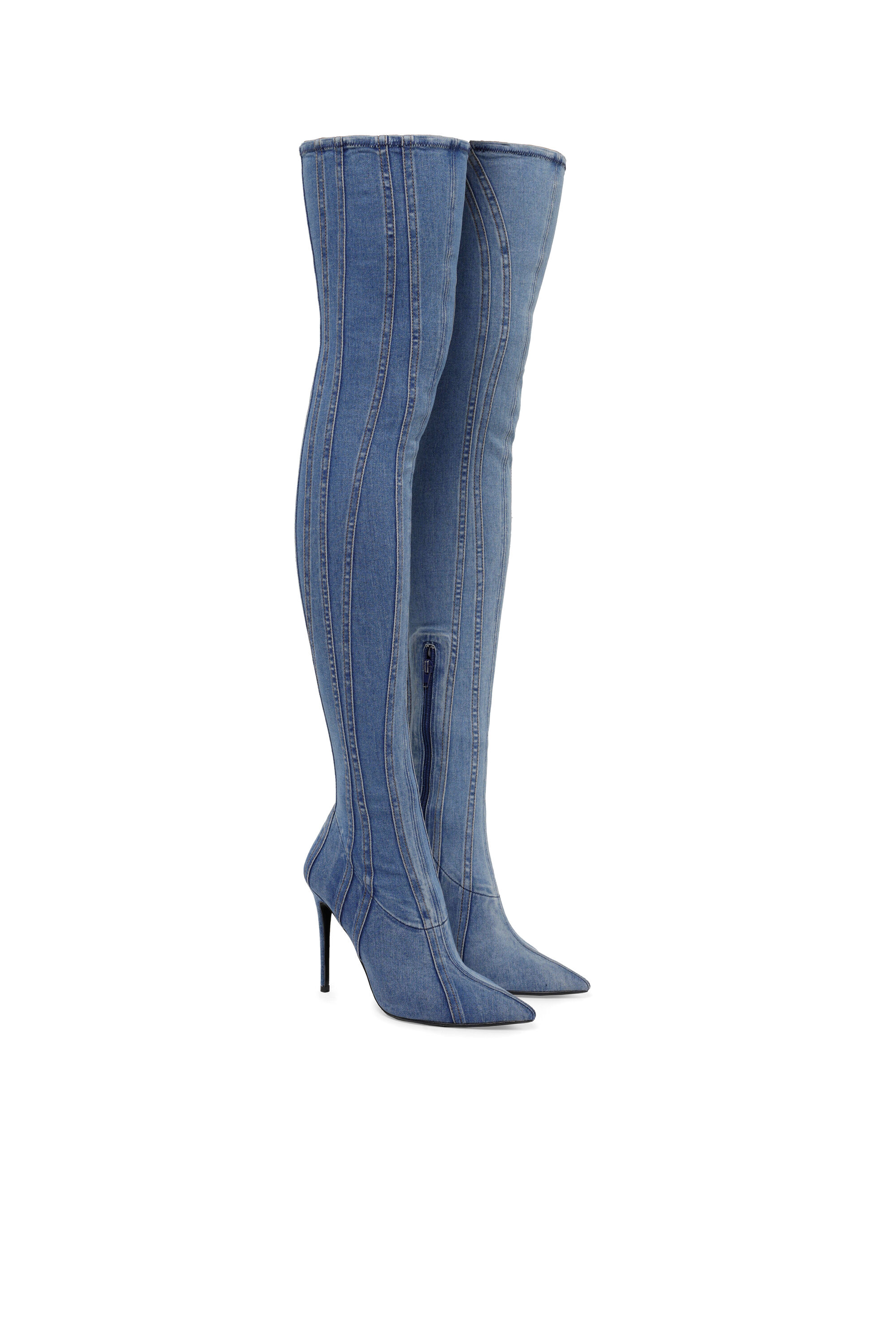 Diesel - D-YUCCA OTK, Woman D-Yucca Otk - Over-the-knee boots in denim in Blue - Image 2