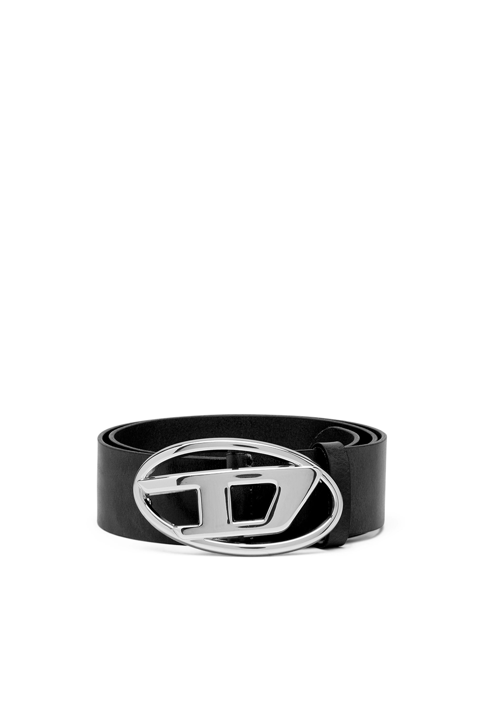 Diesel - B-1DR W, Woman Belt with D logo buckle in Black - Image 1