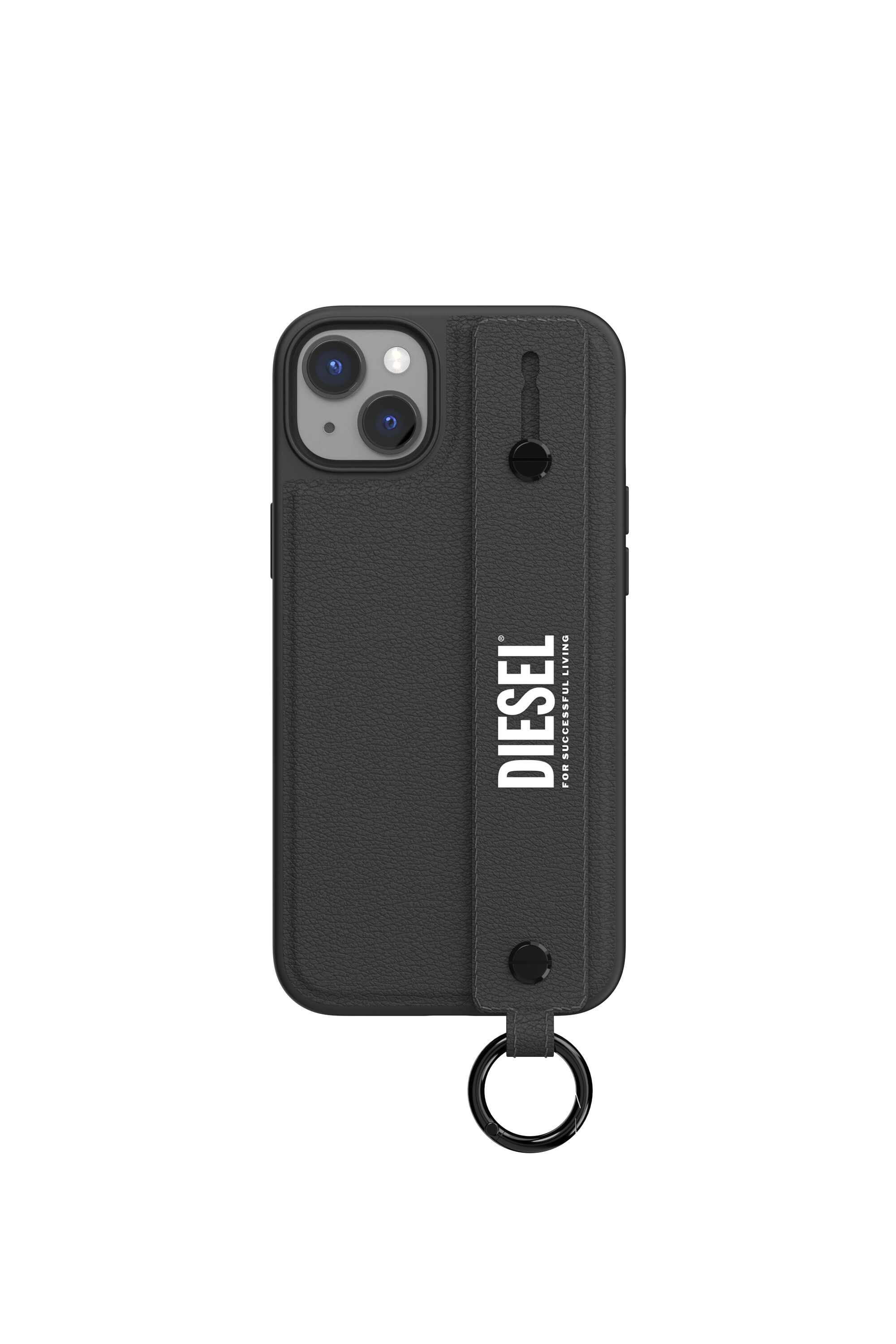 Diesel - 50285 MOULDED CASE, Unisex Leather handstrap case for iPhone 14 Plus in Black - Image 2