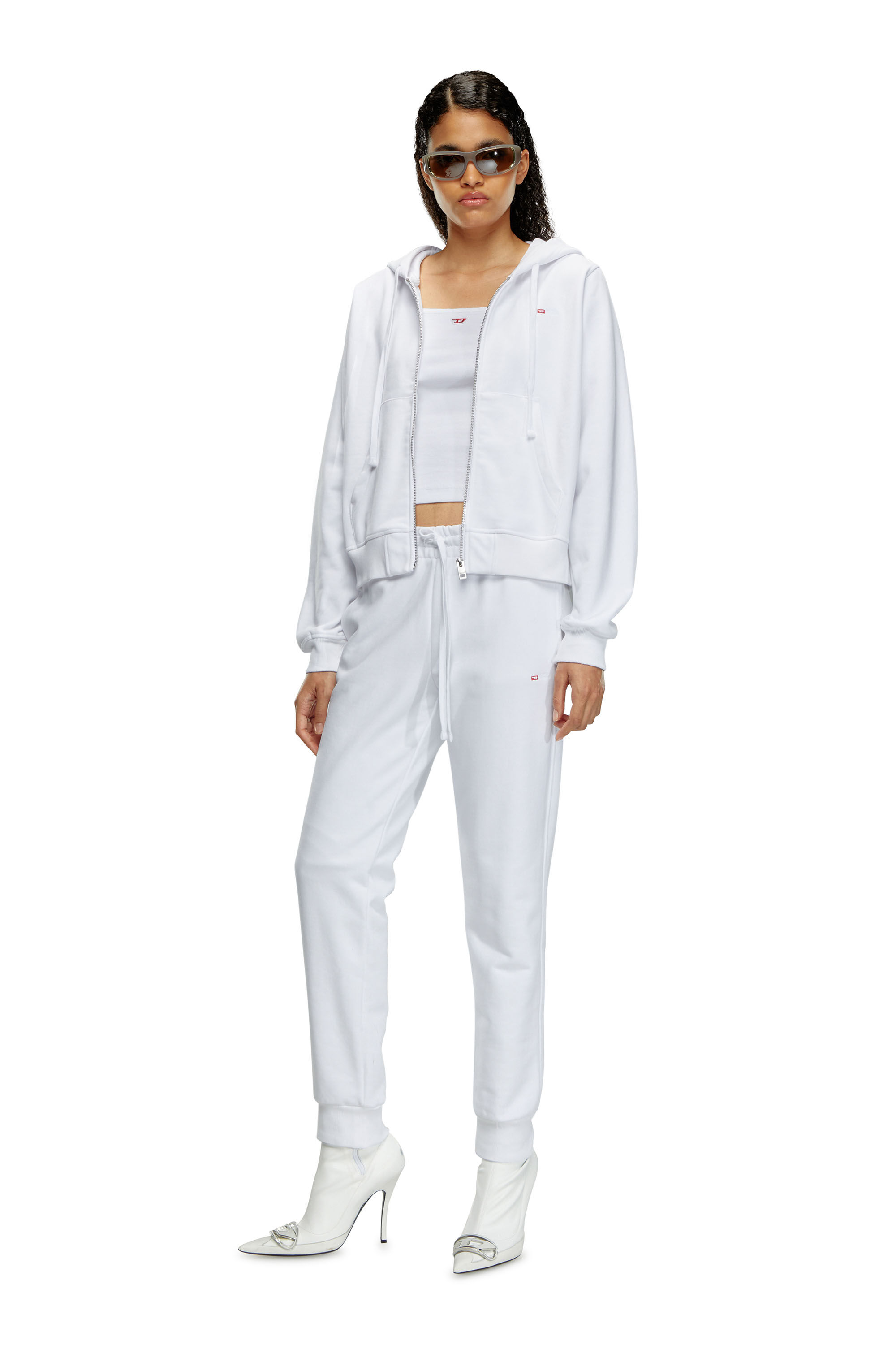 Diesel - P-JAMY-MICRODIV, Woman Sweatpants with micro logo embroidery in White - Image 1