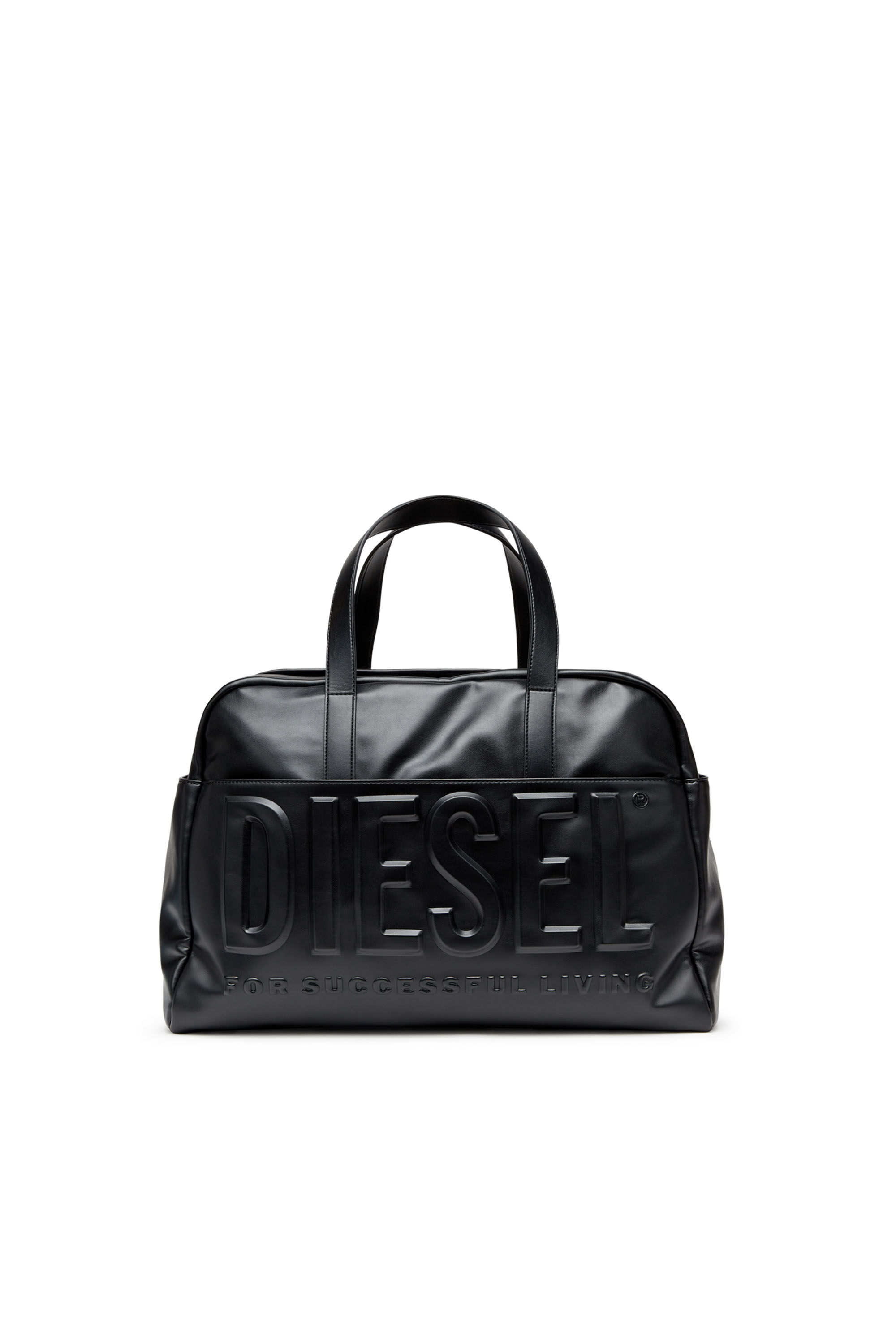 Diesel - DSL 3D DUFFLE L X, Man Dsl 3D L-Duffle bag with extreme 3D logo in Black - Image 1