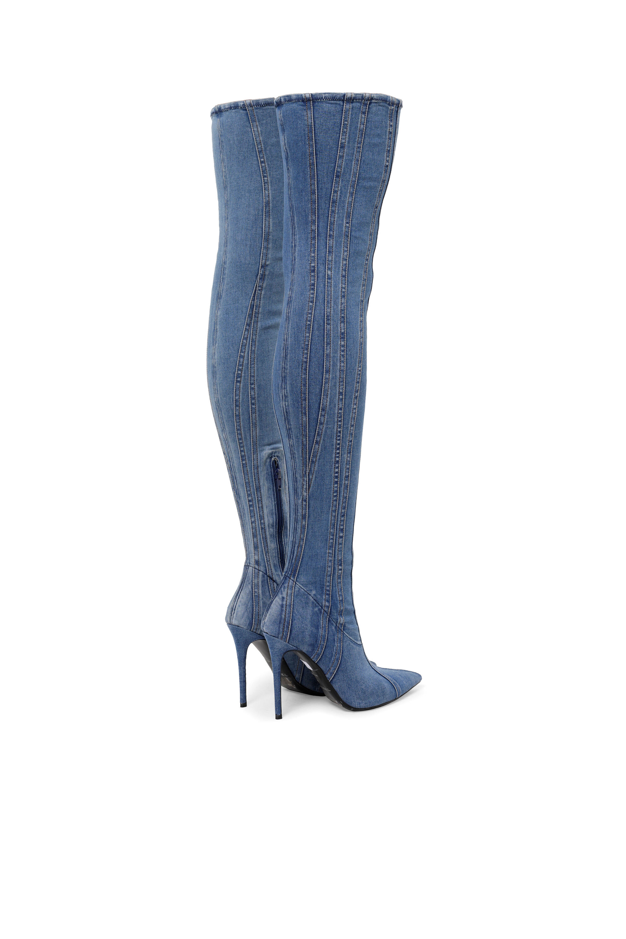 Diesel - D-YUCCA OTK, Woman D-Yucca Otk - Over-the-knee boots in denim in Blue - Image 3
