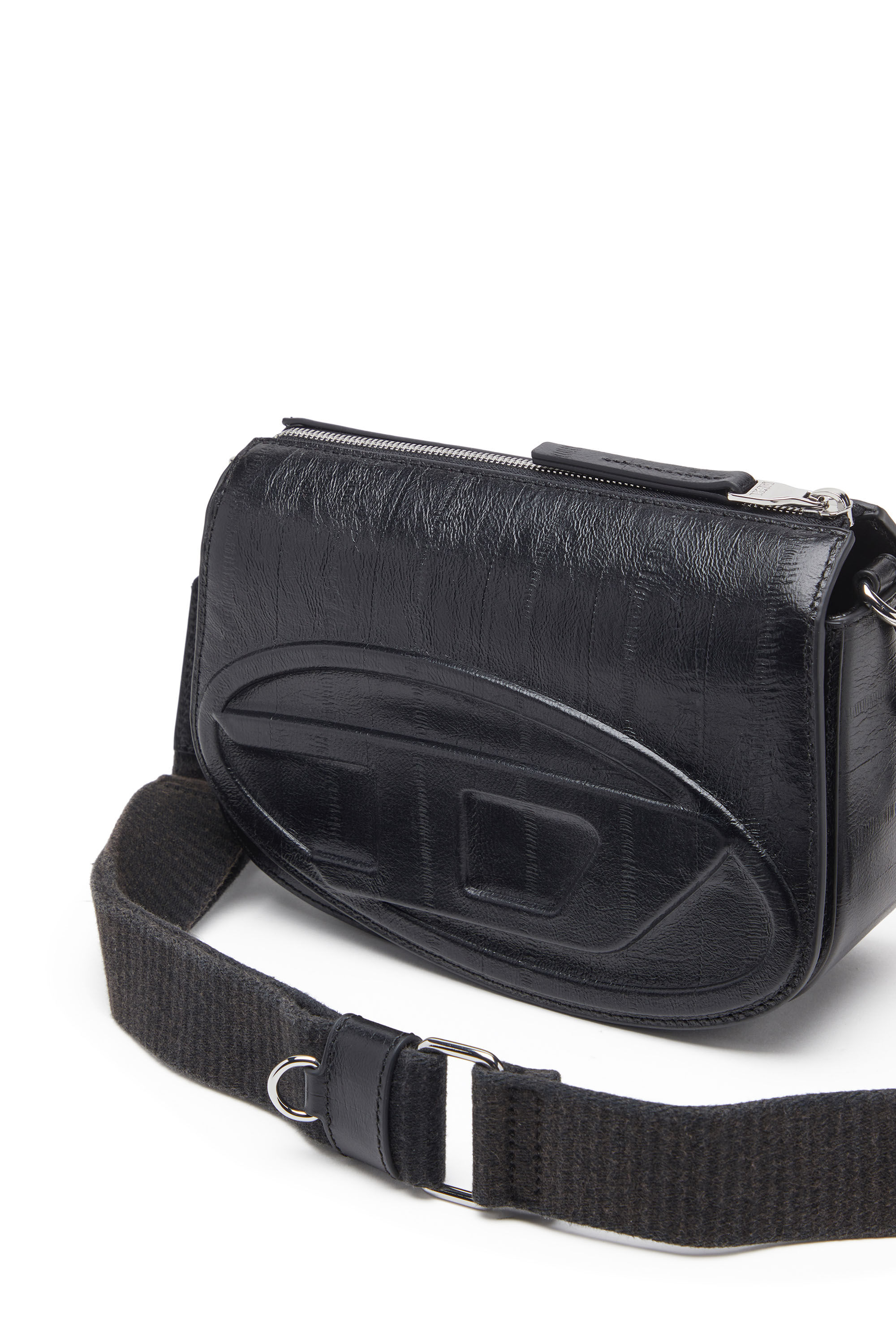 Diesel - 1DR CAMERA BAG, Unisex's 1DR-Camera bag in eel-effect leather in Black - 2