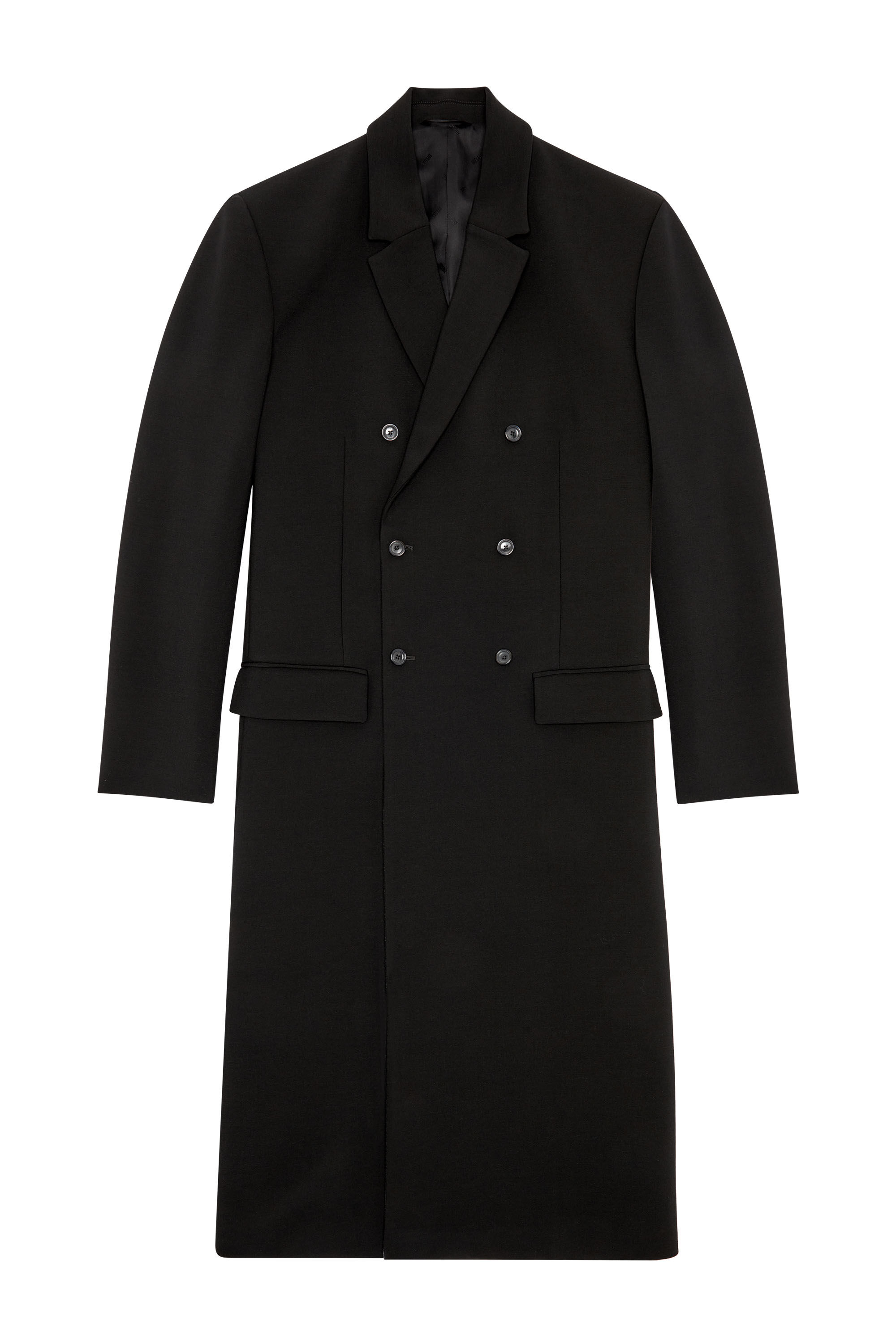Diesel - J-RITZ, Man Longline cool wool coat in denim detail in Black - Image 2
